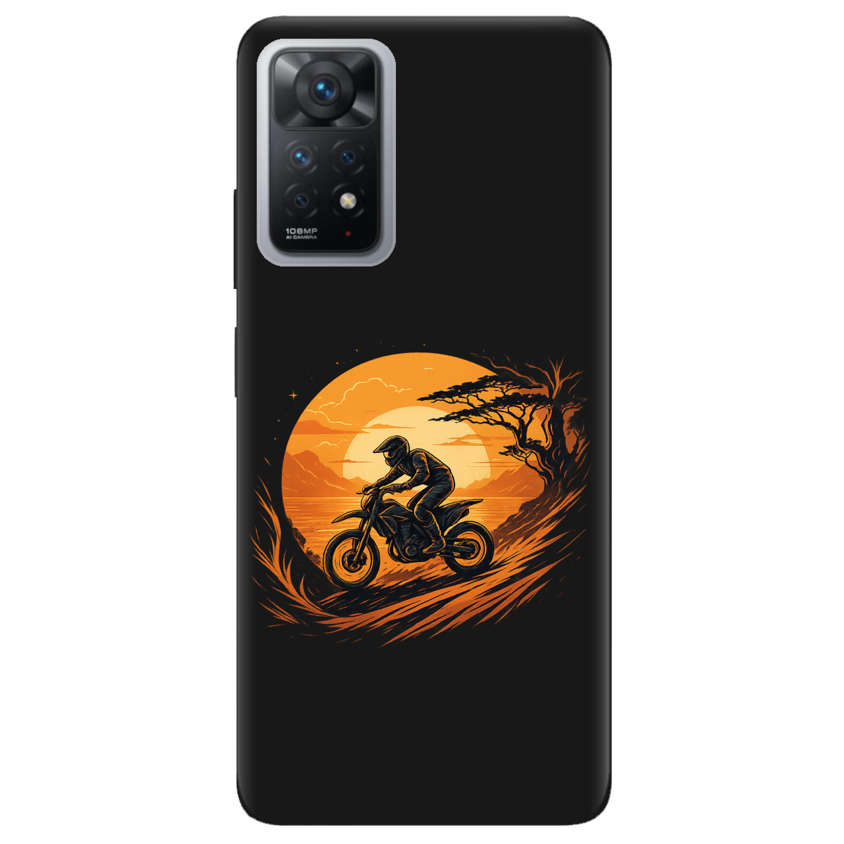 Чехол для Xiaomi Redmi Note 11 Pro черный матовый soft touch БайкПуть - фото 1 - Чехлы для телефонов