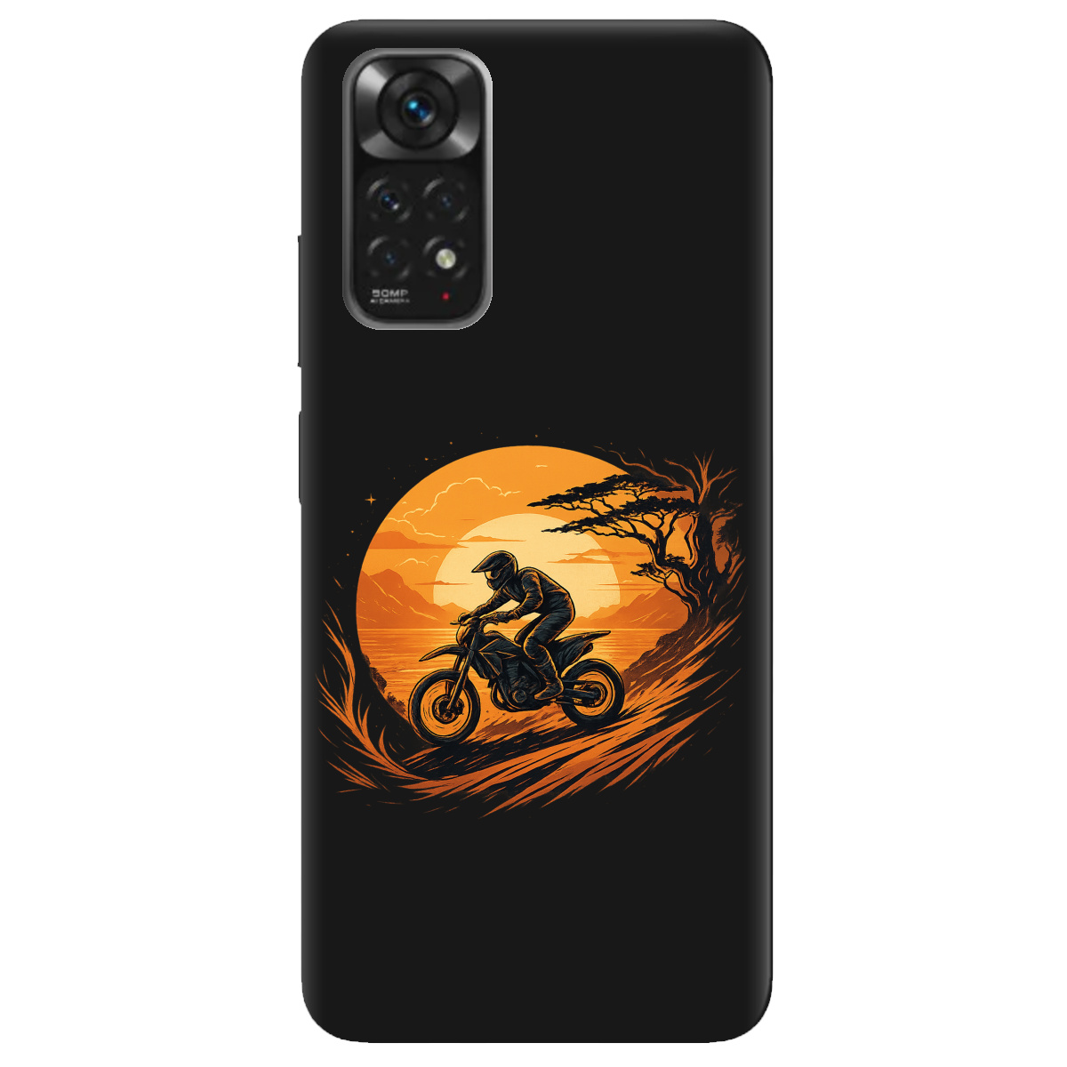 Чехол для Xiaomi Redmi Note 11s черный матовый soft touch БайкПуть - фото 1 - Чехлы для телефонов