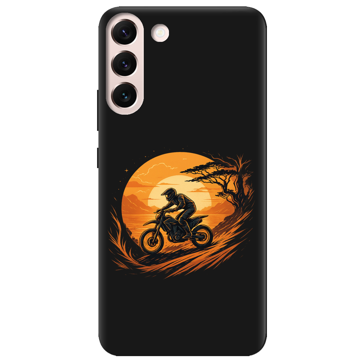 Чохол для Samsung Galaxy S22 Plus чорний матовий soft touch БайкШлях - фото 1 - Чохли для телефонів