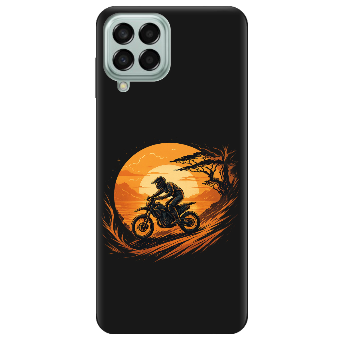 Чехол для Samsung Galaxy M53 черный матовый soft touch БайкПуть - фото 1 - Чехлы для телефонов