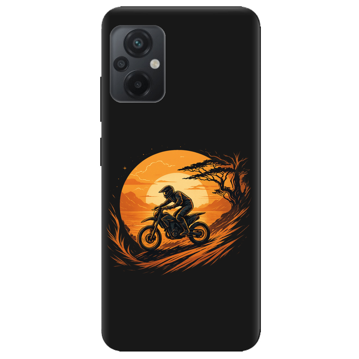 Чехол для Xiaomi Poco M5 черный матовый soft touch БайкПуть - фото 1 - Чехлы для телефонов