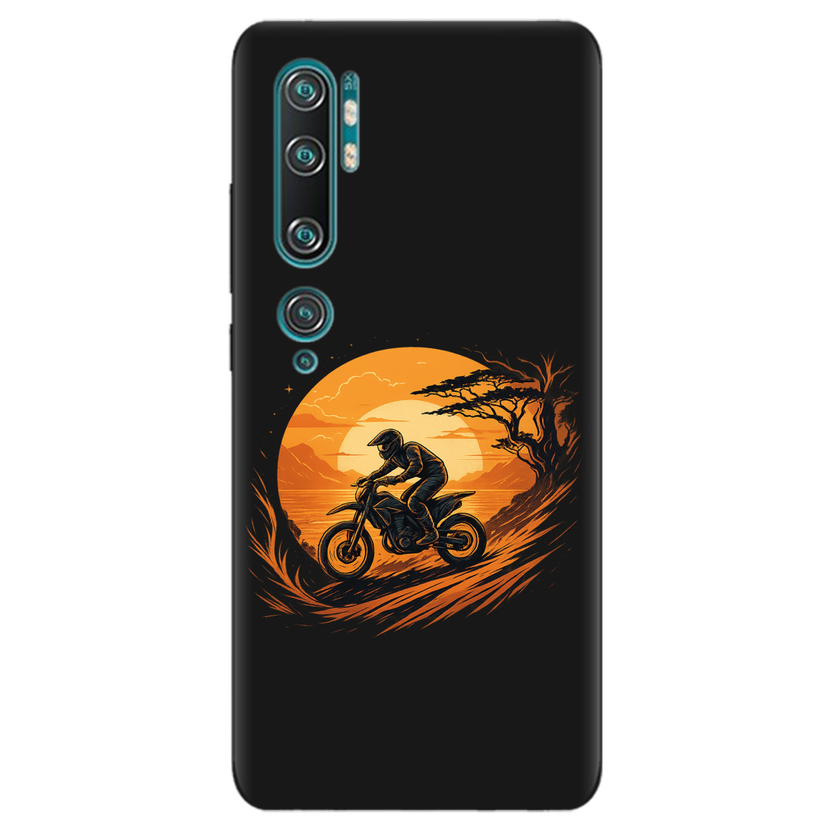 Чохол для Xiaomi Mi Note 10 Pro чорний матовий soft touch БайкШлях - фото 1 - Чохли для телефонів