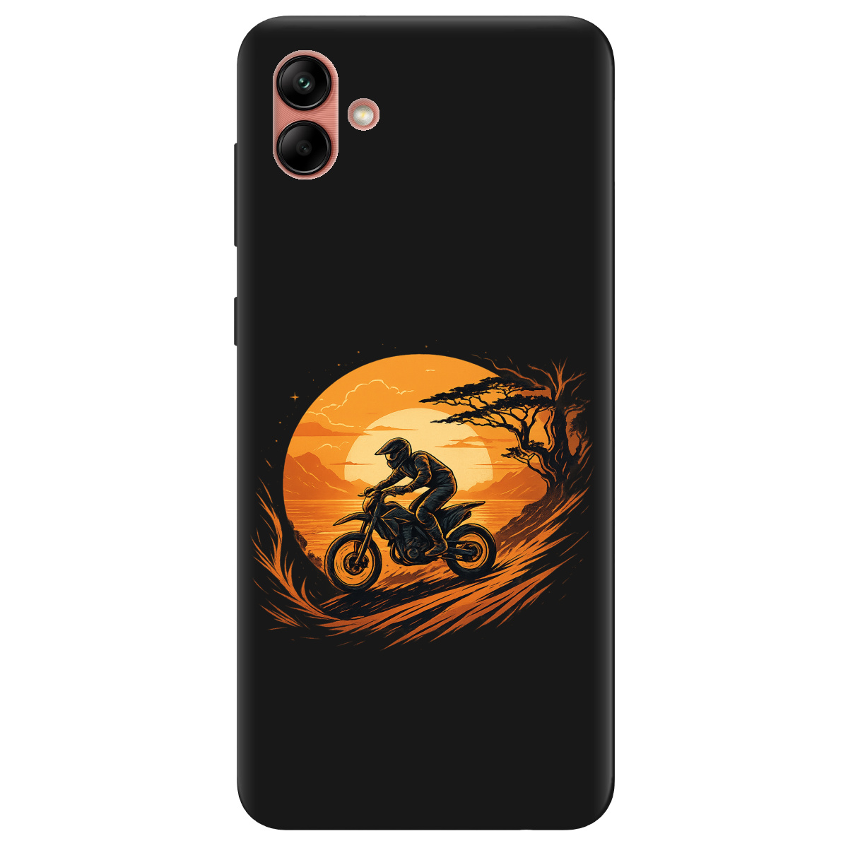 Чохол для Samsung Galaxy A04 чорний матовий soft touch БайкШлях - фото 1 - Чохли для телефонів