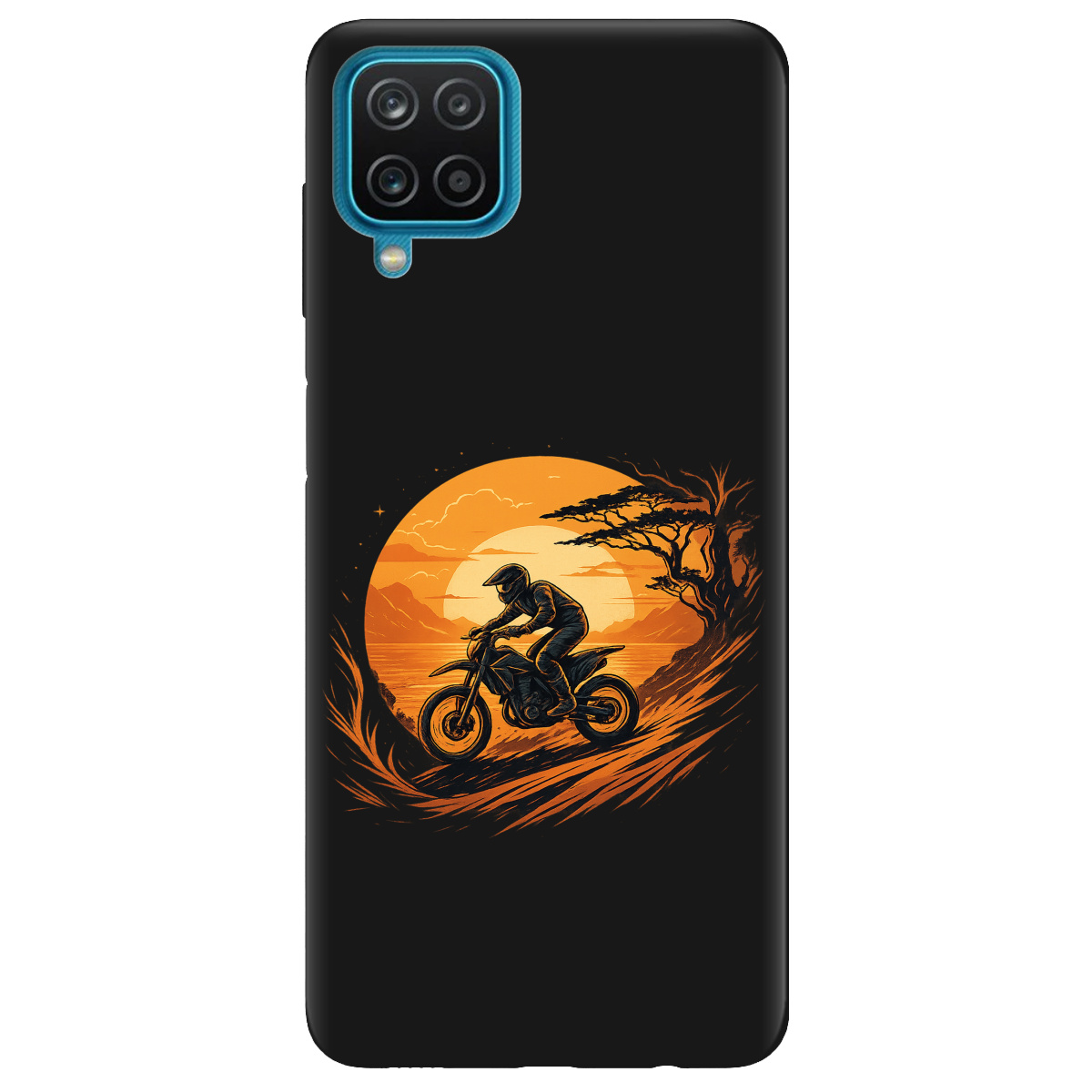 Чехол для Samsung Galaxy A12 5G черный матовый soft touch БайкПуть - фото 1 Чехол для Samsung Galaxy A12 5G черный матовый soft touch БайкПуть - фото 1 - Чехлы для телефонов