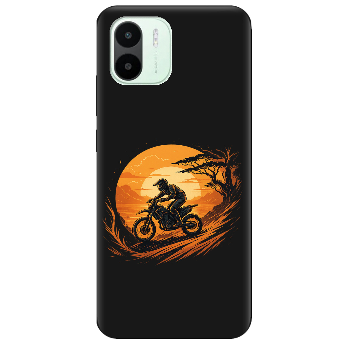 Чохол для Xiaomi Redmi A2 чорний матовий soft touch БайкШлях - фото 1 - Чохли для телефонів