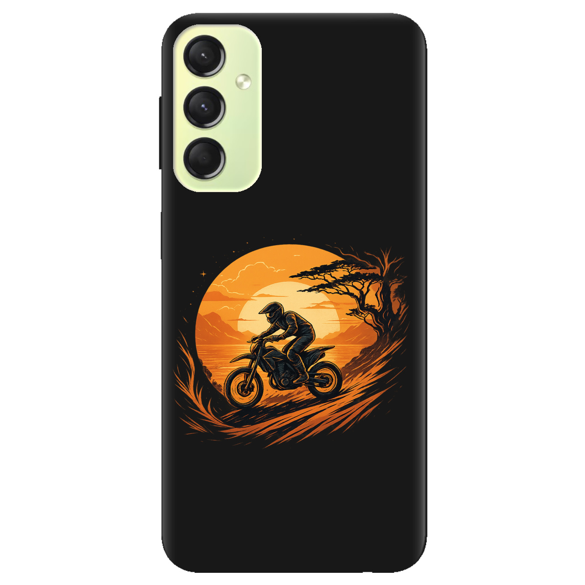 Чехол для Samsung Galaxy A24 4G черный матовый soft touch БайкПуть - фото 1 - Чехлы для телефонов