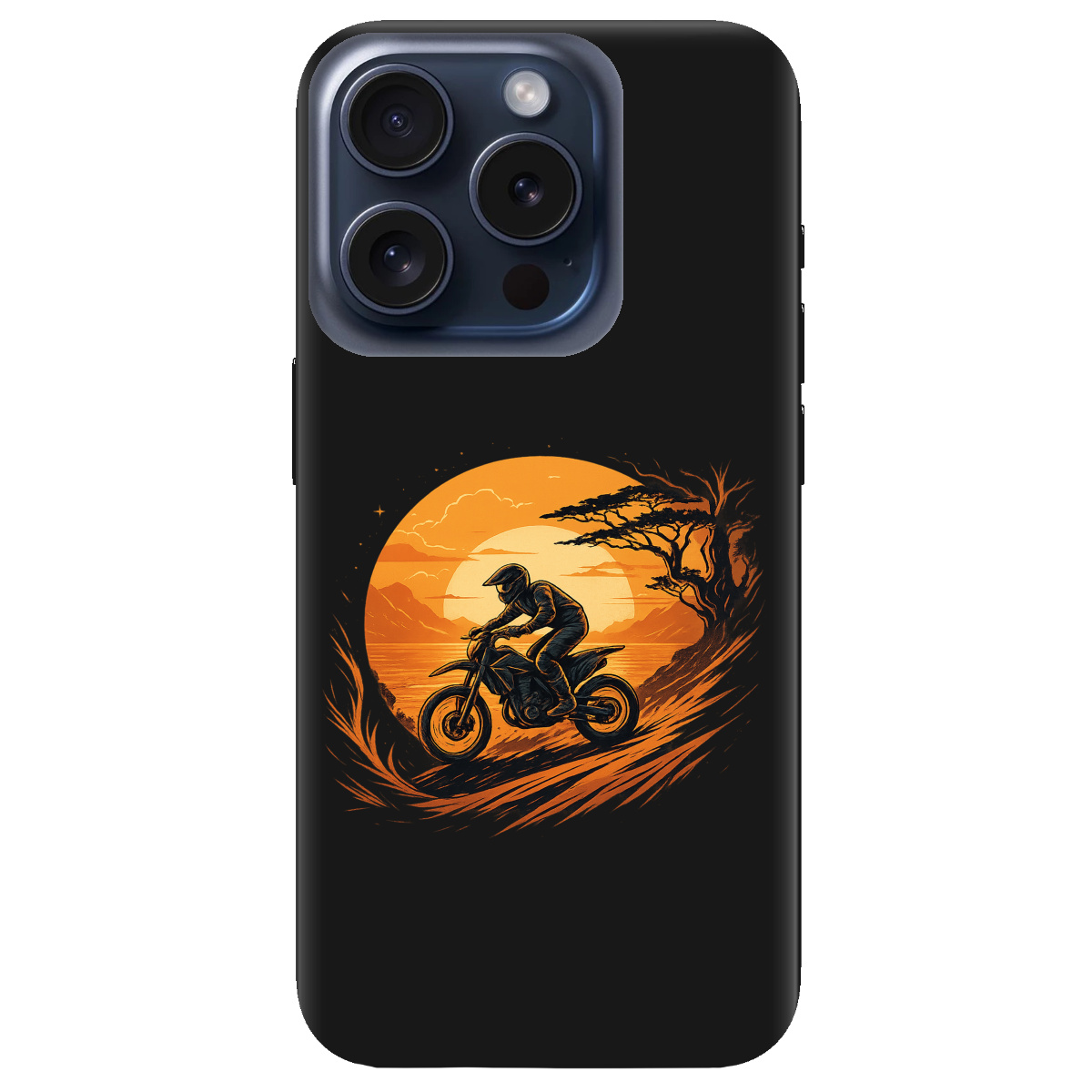 Чохол для Apple iPhone 15 Pro чорний матовий soft touch БайкШлях - фото 1 Чохол для Apple iPhone 15 Pro чорний матовий soft touch БайкШлях - фото 1 - Чохли для телефонів