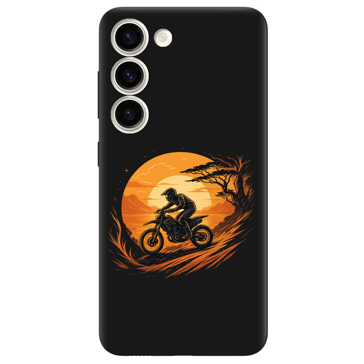 Чохол для Samsung Galaxy S23 чорний матовий soft touch БайкШлях - фото 1 - Чохли для телефонів