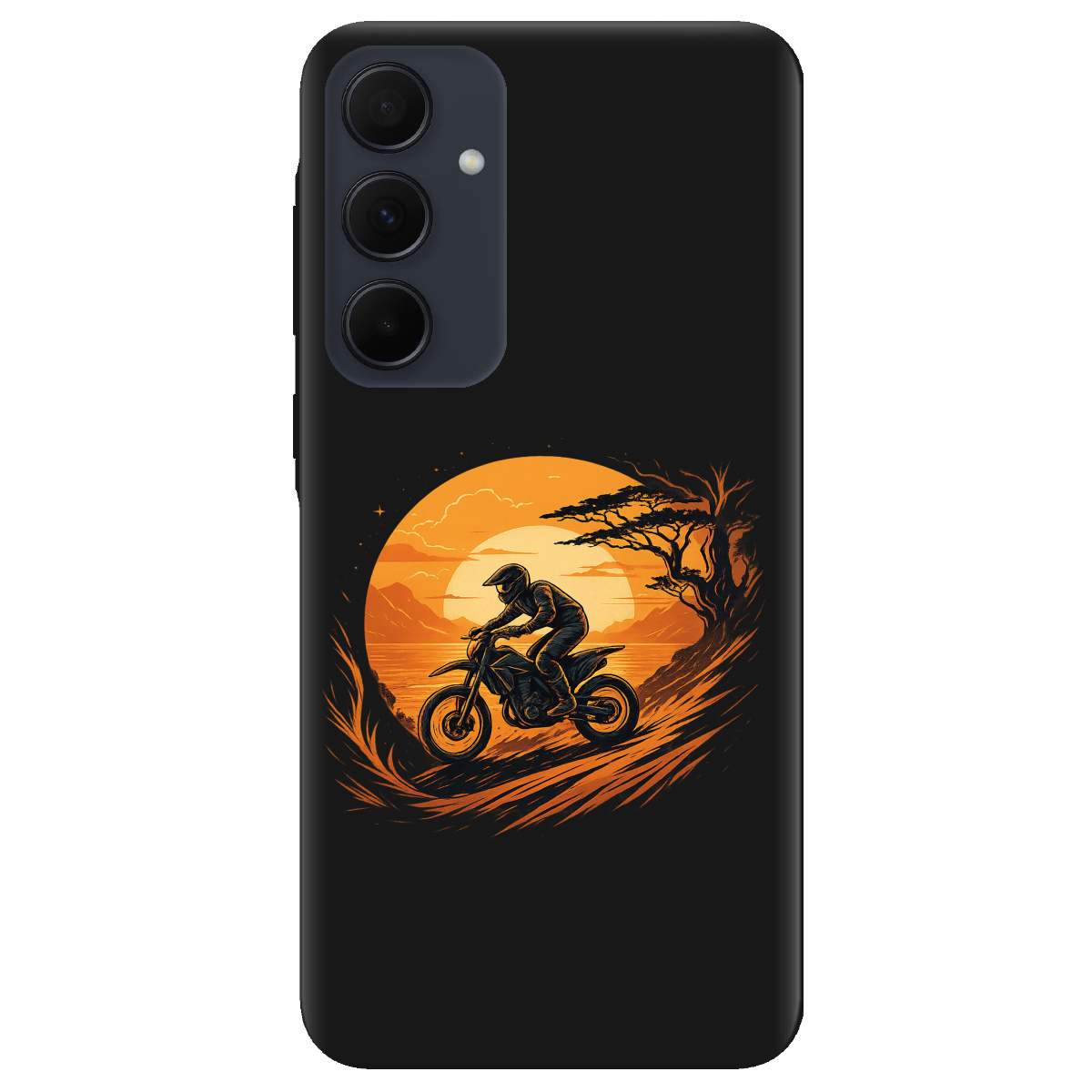 Чохол для Samsung Galaxy A35 чорний матовий soft touch БайкШлях - фото 1 - Чохли для телефонів