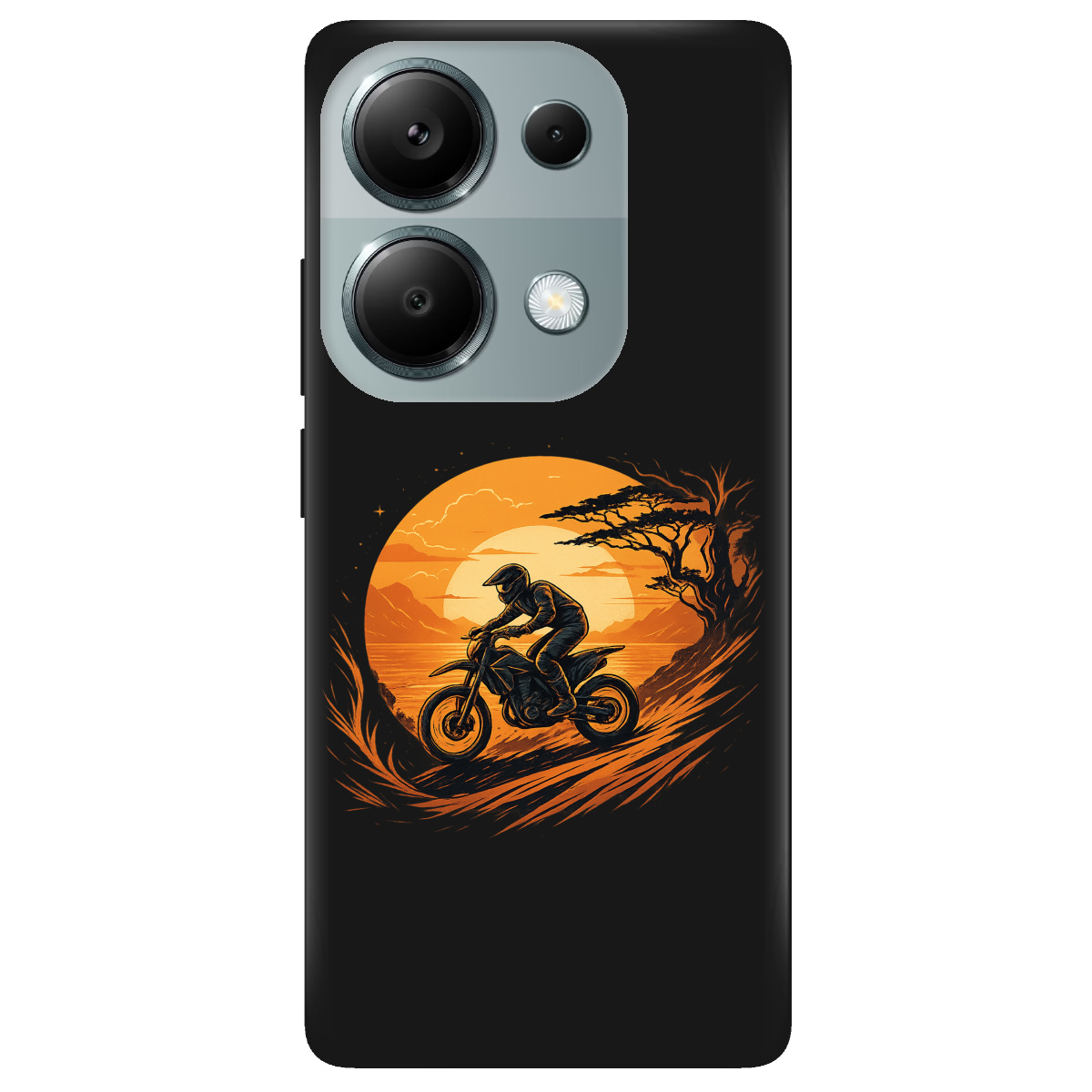 Чохол для Xiaomi Redmi Note 13 Pro 4G чорний матовий soft touch БайкШлях - фото 1 - Чохли для телефонів