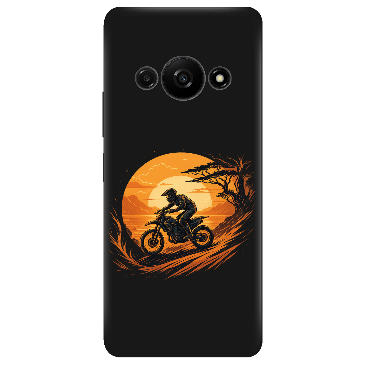 Чохол для Xiaomi Redmi A3 чорний матовий soft touch БайкШлях - фото 1 - Чохли для телефонів