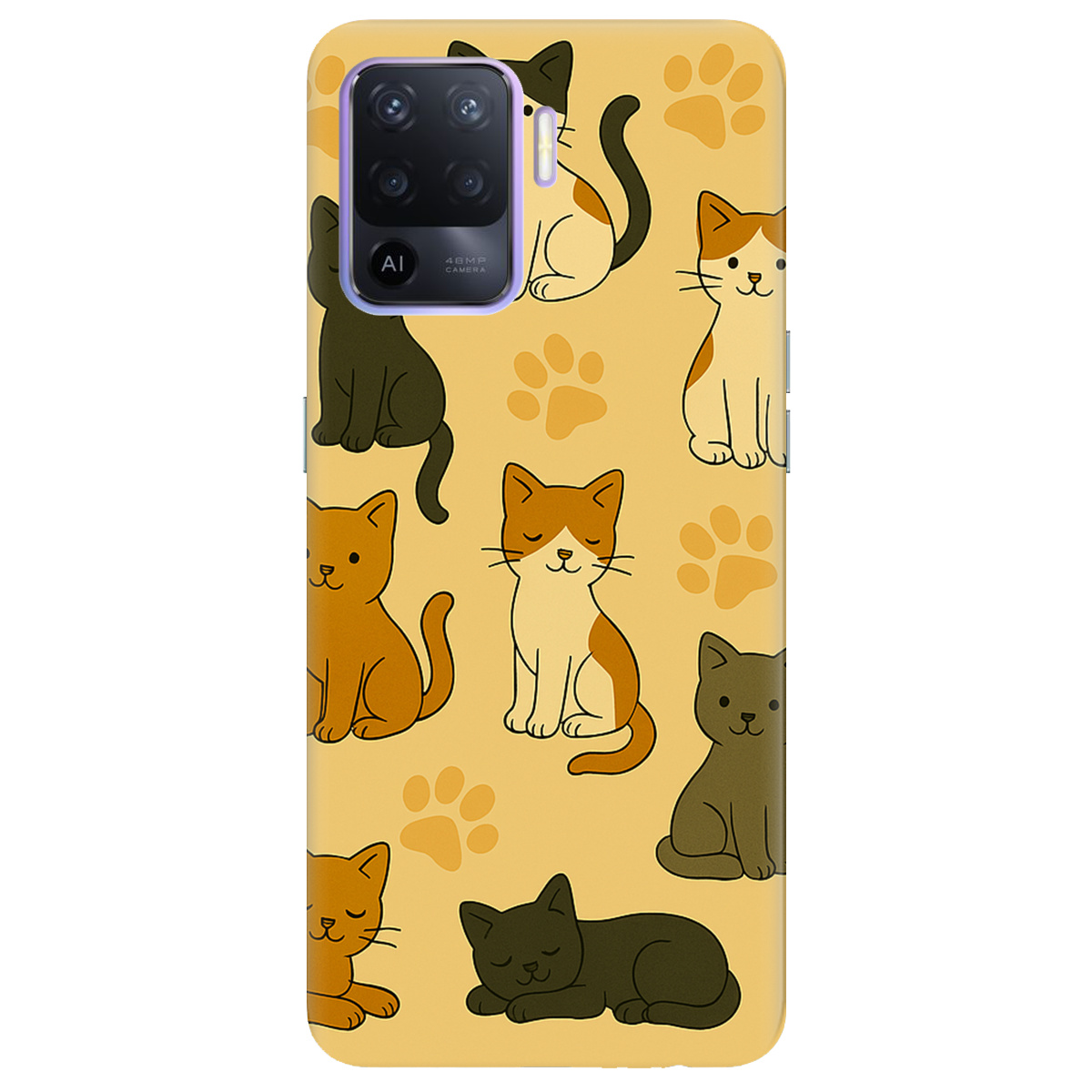 Чохол для Oppo Reno 5 Lite Милі котики - фото 1 - Чохли для телефонів