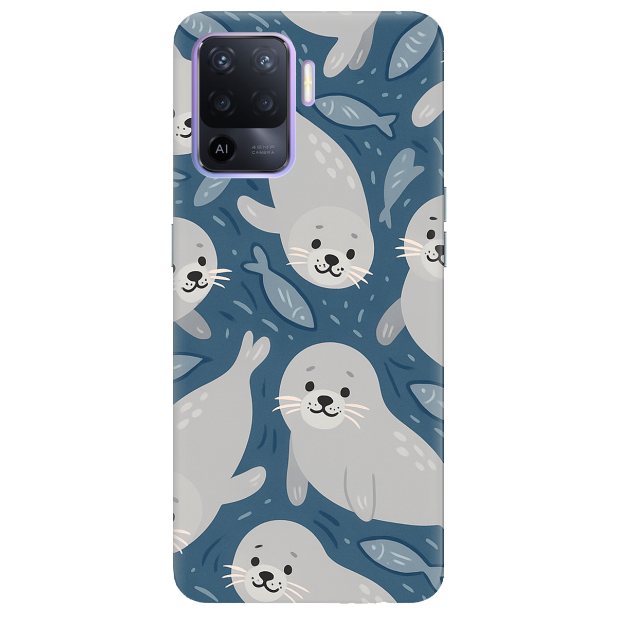 Чохол для Oppo Reno 5 Lite Морські котики - фото 1 - Чохли для телефонів