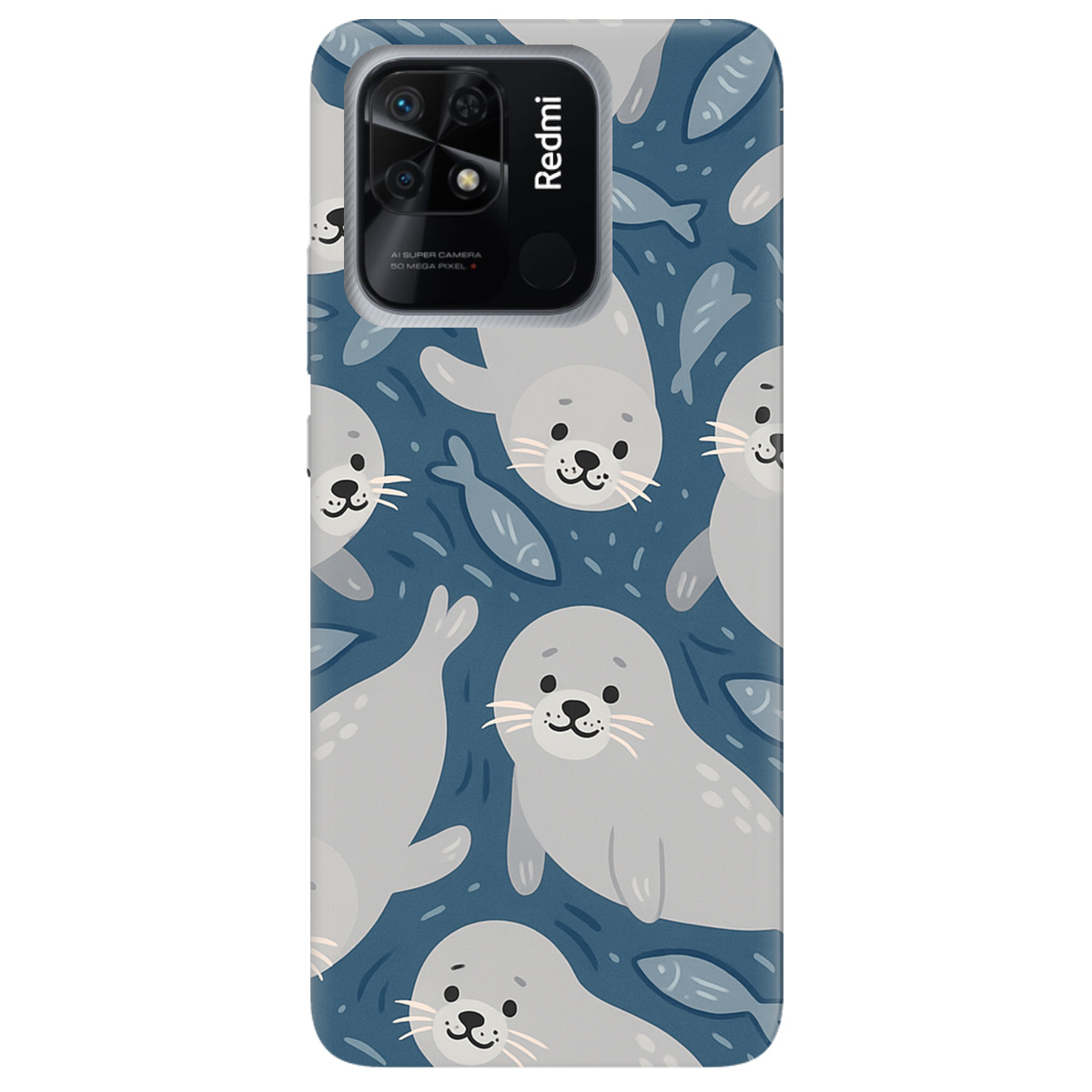 Чехол для Xiaomi Redmi 10C Морские котики - фото 1 - Чехлы для телефонов