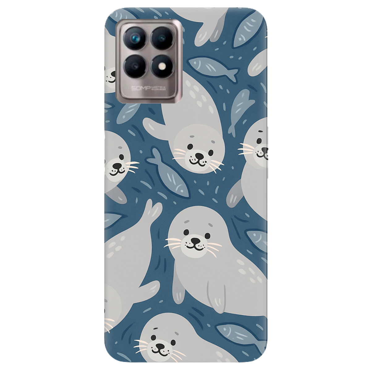 Чехол для Realme 8i Морские котики - фото 1 - Чехлы для телефонов