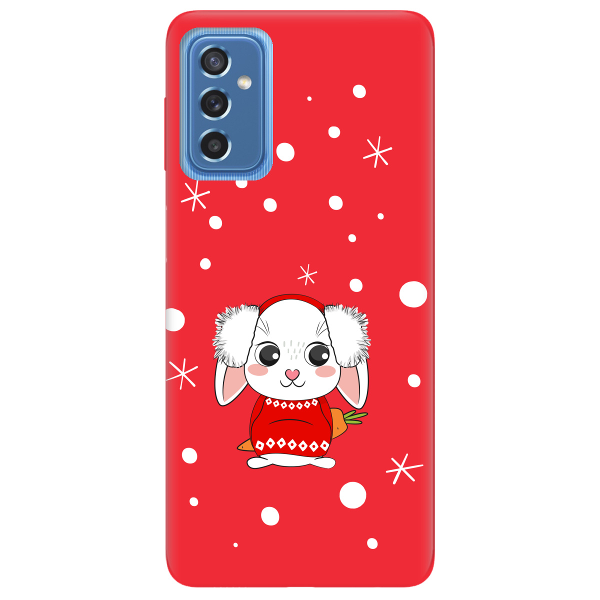 Чохол для Samsung Galaxy M52 яскраво-червоний матовий soft touch My bunny - фото 1 - Чохли для телефонів