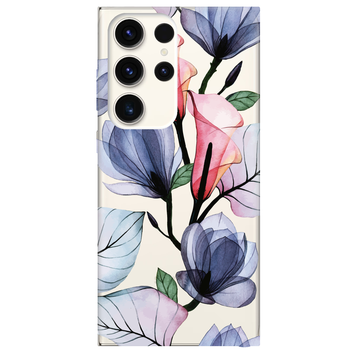 Чехол для Samsung Galaxy S24 Ultra прозрачный Tropical flowers - фото 1 - Чехлы для телефонов