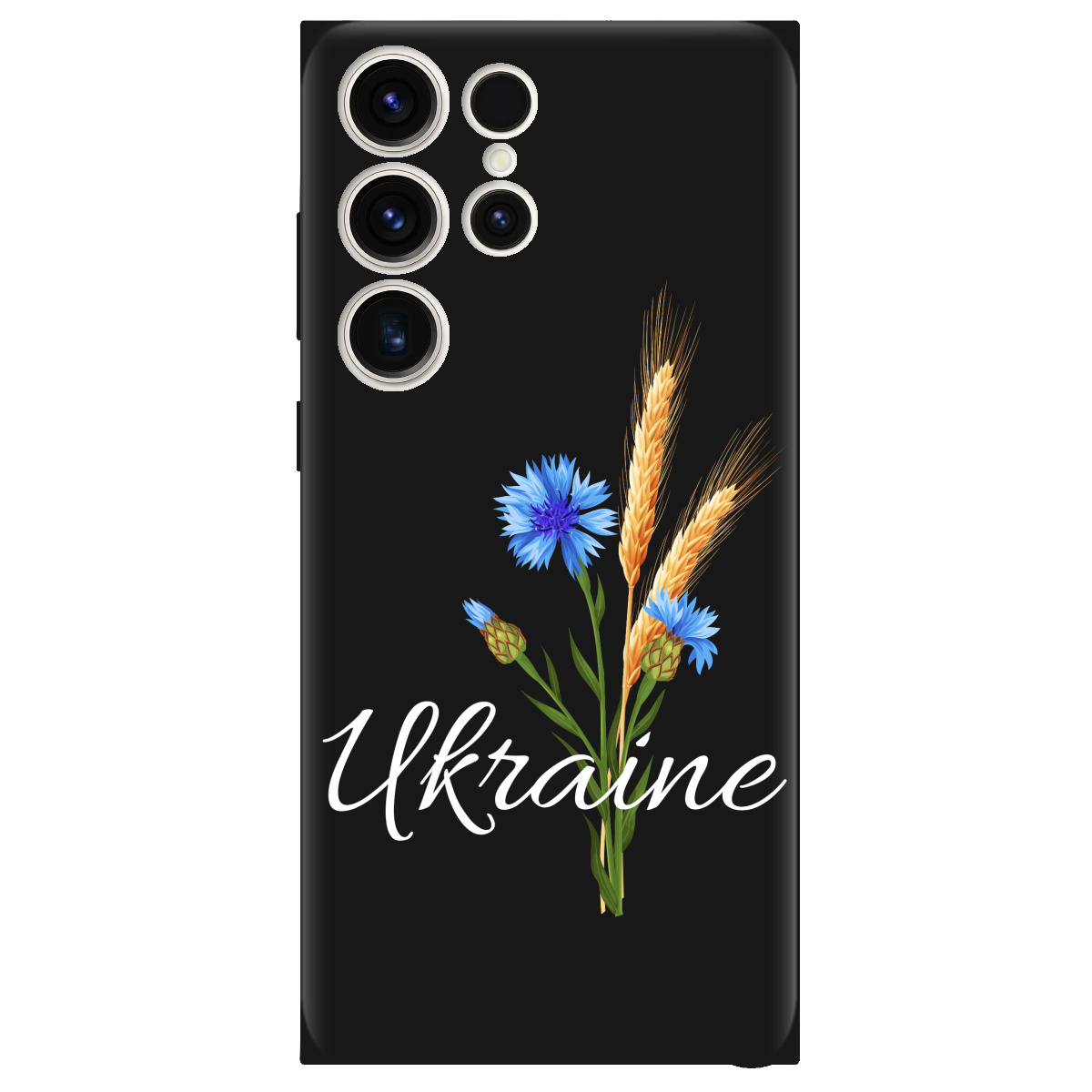 Чехол для Samsung Galaxy S24 Ultra черный матовый soft touch Незалежна Україна - фото 1 - Чехлы для телефонов