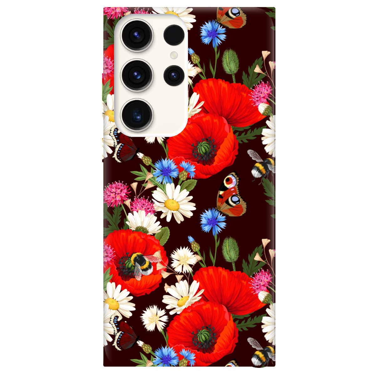 Чехол для Samsung Galaxy S24 Ultra прозрачный Лугові квіти - фото 1 - Чехлы для телефонов