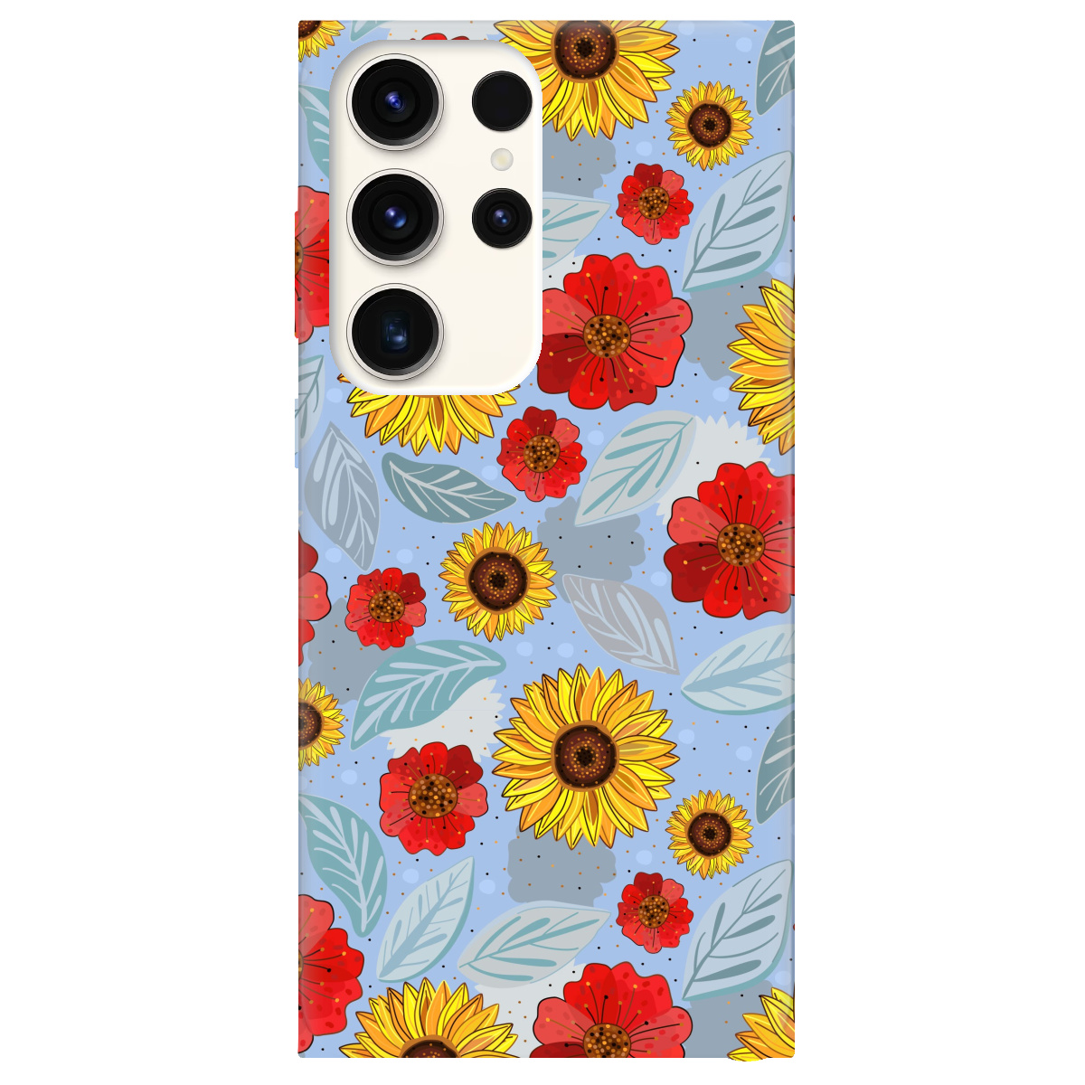 Чохол для Samsung Galaxy S24 Ultra прозорий Соняшники і маки - фото 1 - Чохли для телефонів