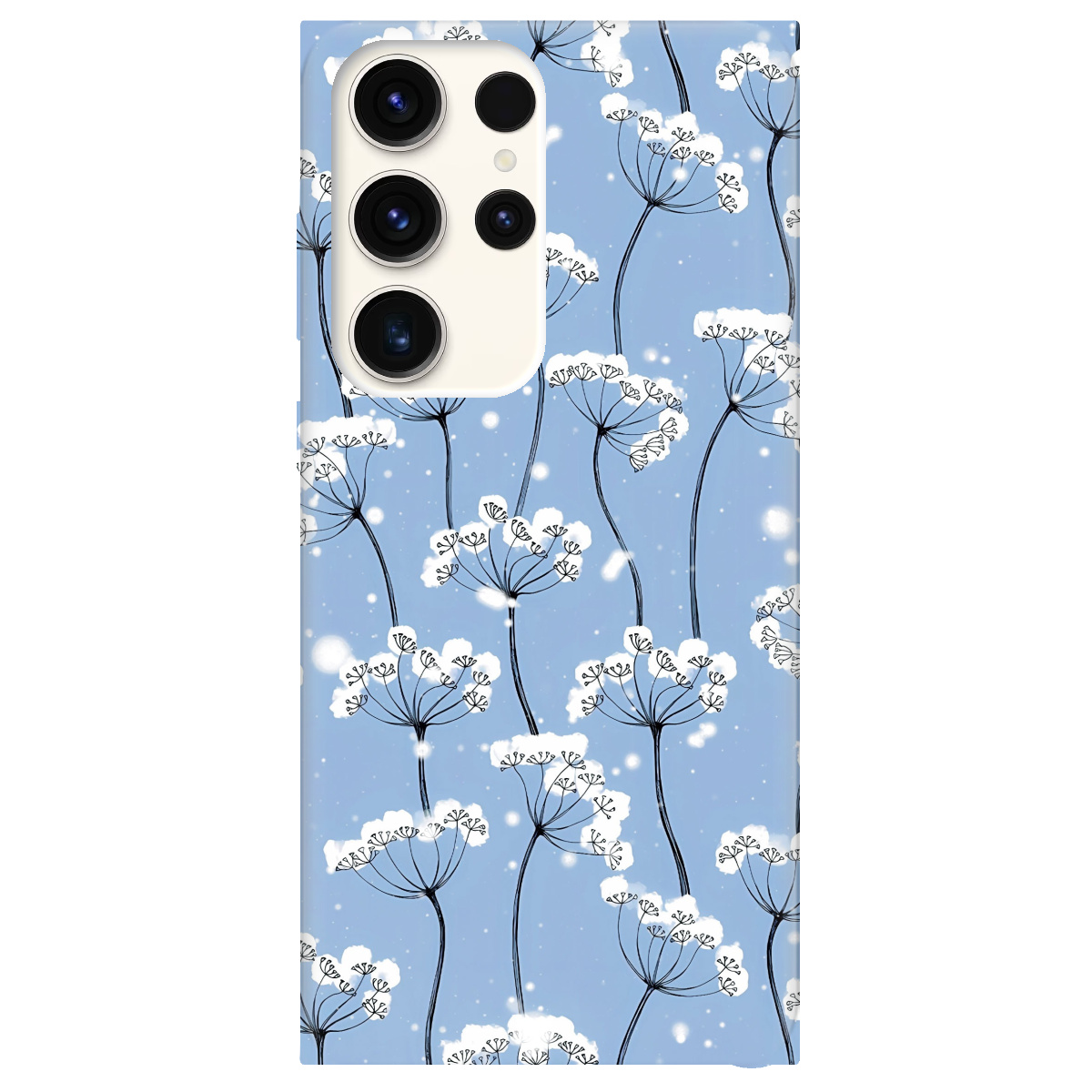 Чехол для Samsung Galaxy S24 Ultra прозрачный Пухнасті сніжинки - фото 1 - Чехлы для телефонов