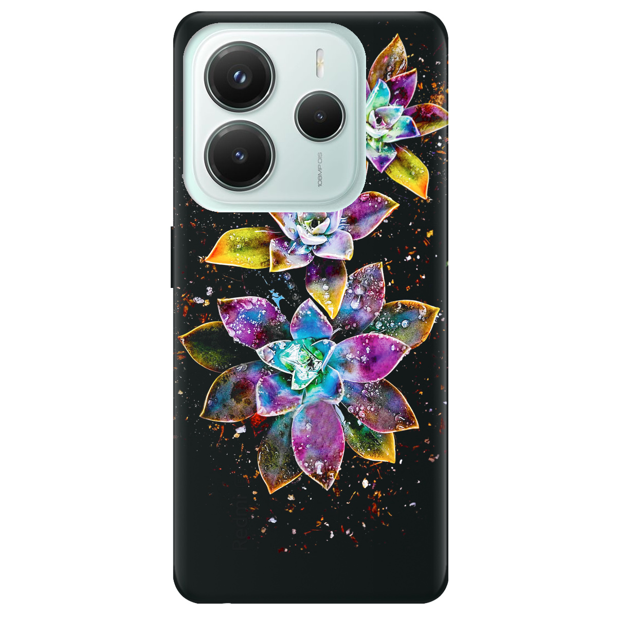 Чехол для Xiaomi Redmi Note 14 5G прозрачный Magical flowers - фото 1 - Чехлы для телефонов