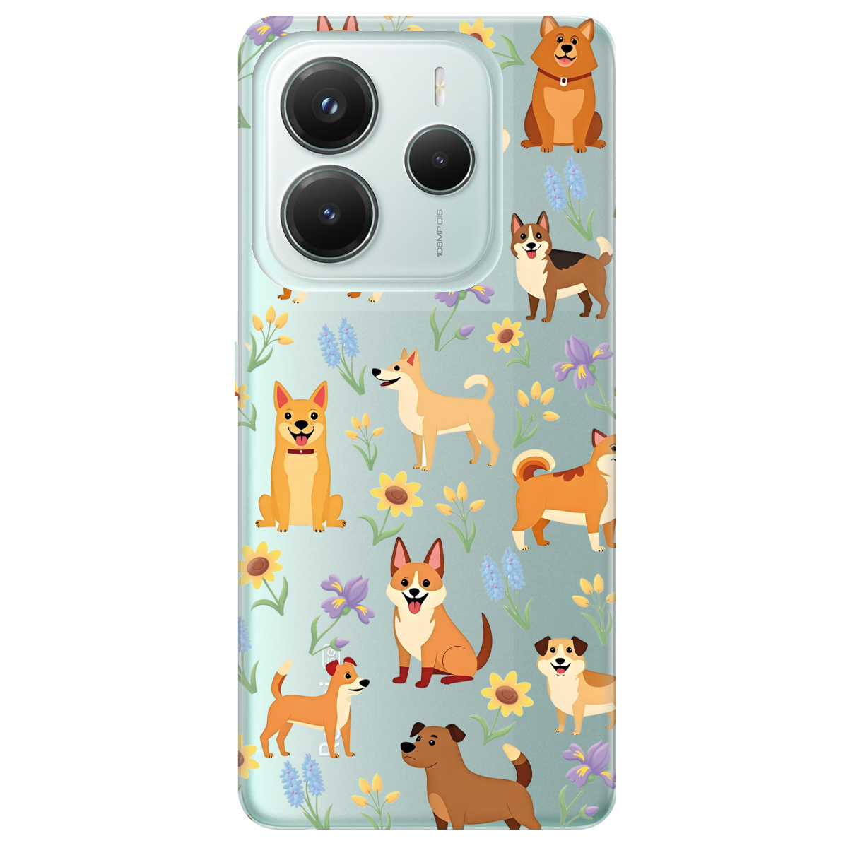 Чохол для Xiaomi Redmi Note 14 5G прозорий Blooming Puppies - фото 1 - Чохли для телефонів