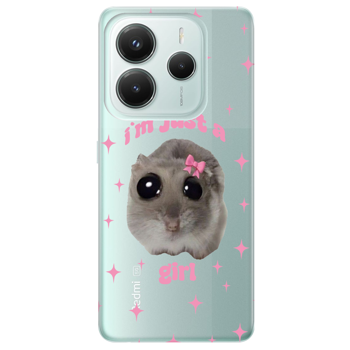 Чехол для Xiaomi Redmi Note 14 5G прозрачный Just a girl - фото 1 - Чехлы для телефонов