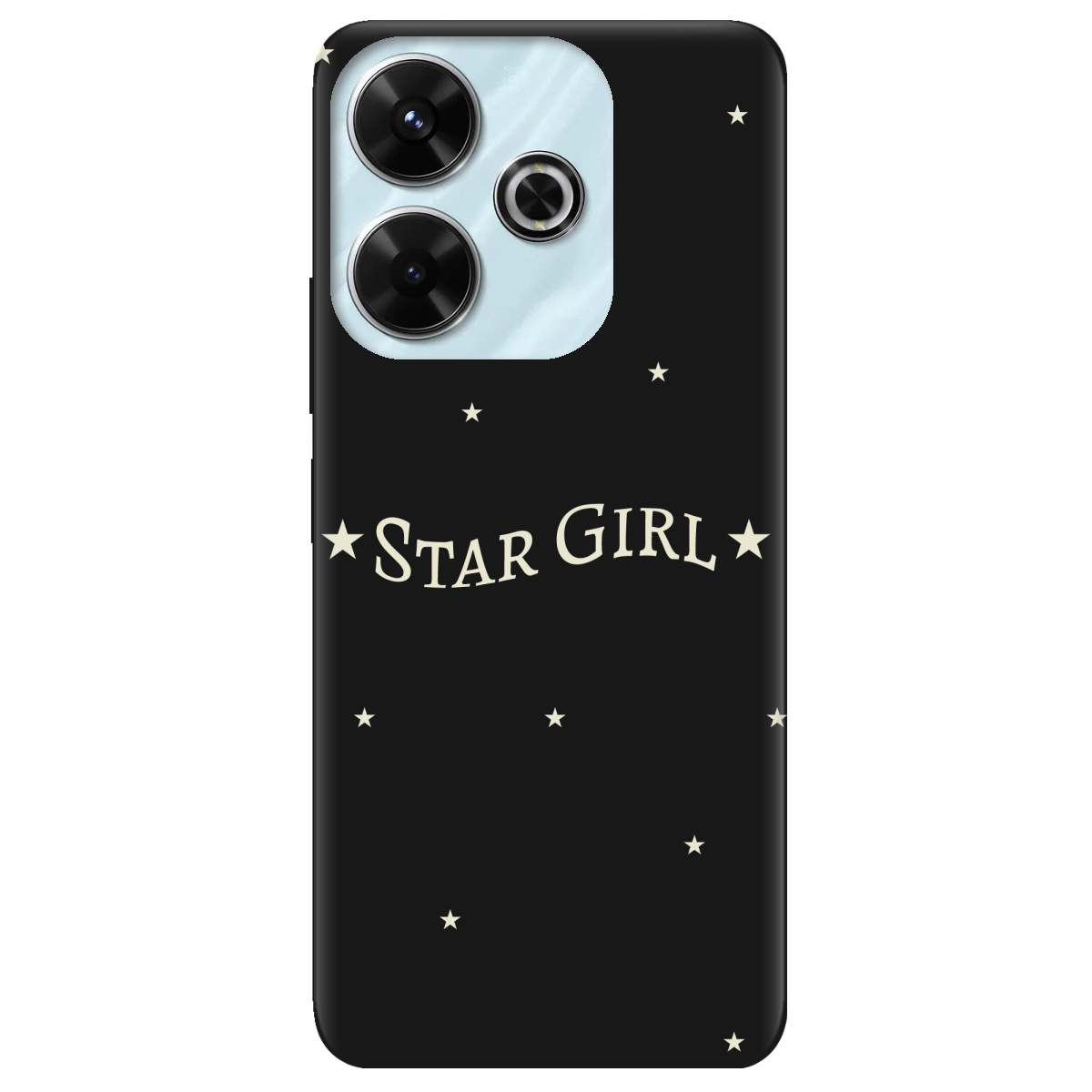 Чехол для Xiaomi Redmi 13 черный матовый soft touch Star girl - фото 1 - Чехлы для телефонов