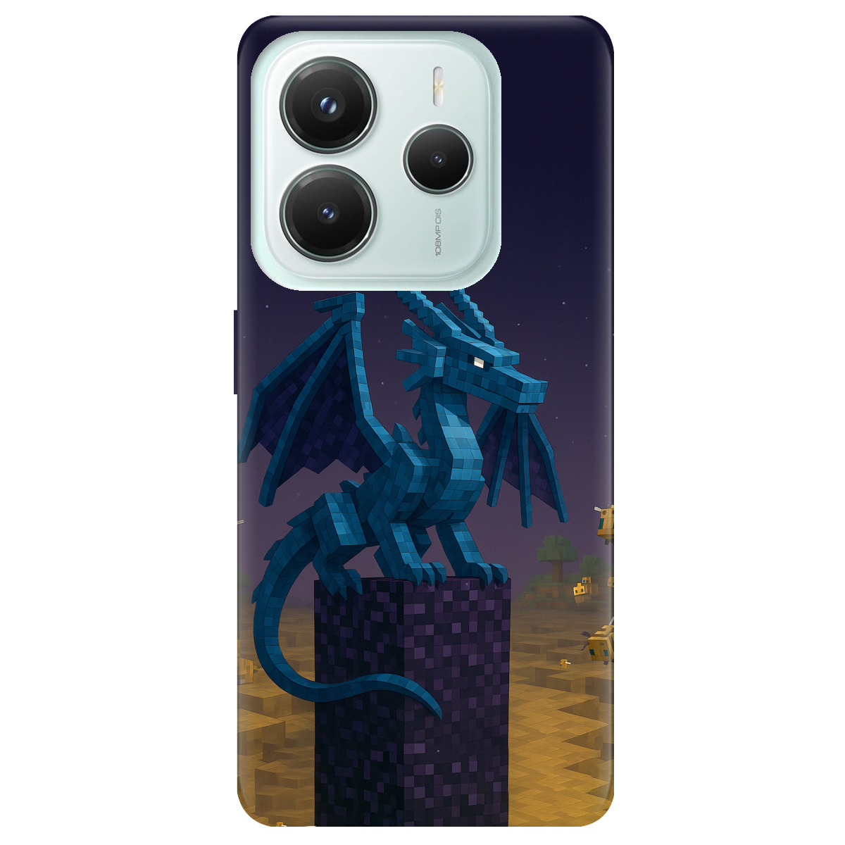 Чохол для Xiaomi Redmi Note 14 5G прозорий Дракон Краю Майнкрафт - фото 1 - Чохли для телефонів