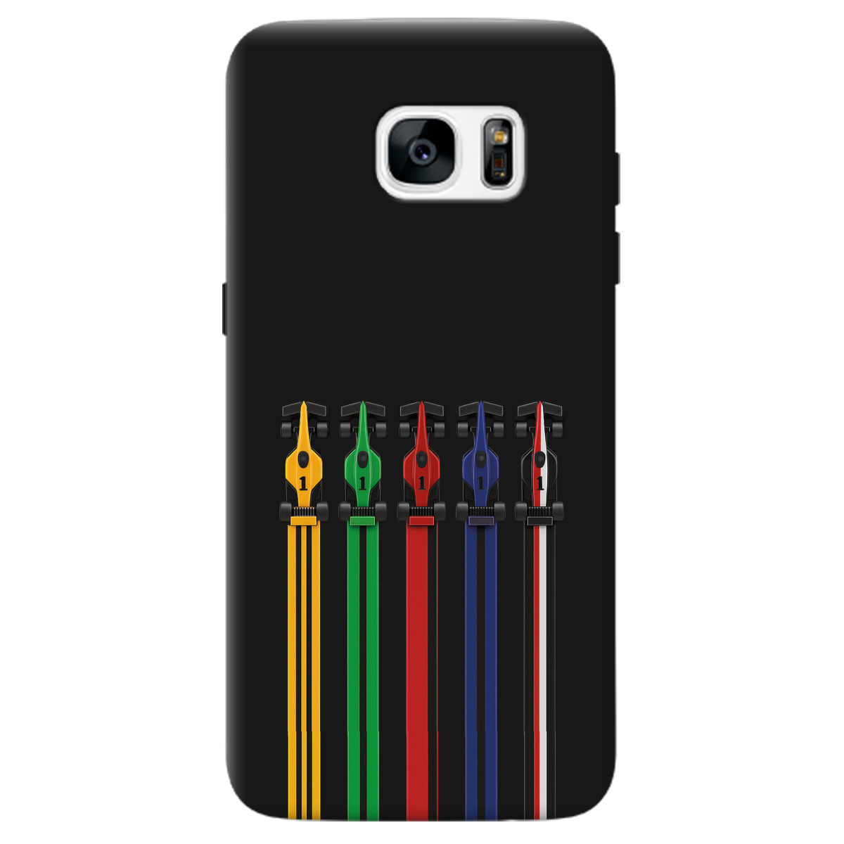 Чехол для Samsung Galaxy S7 Edge черный матовый soft touch Рев двигателей - фото 1 - Чехлы для телефонов