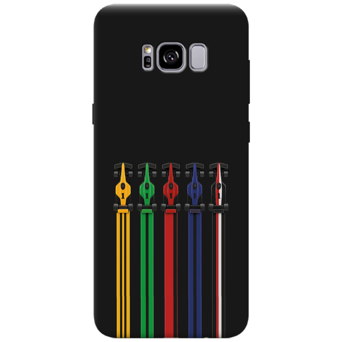 Чехол для Samsung Galaxy S8 Plus черный матовый soft touch Рев двигателей - фото 1 - Чехлы для телефонов