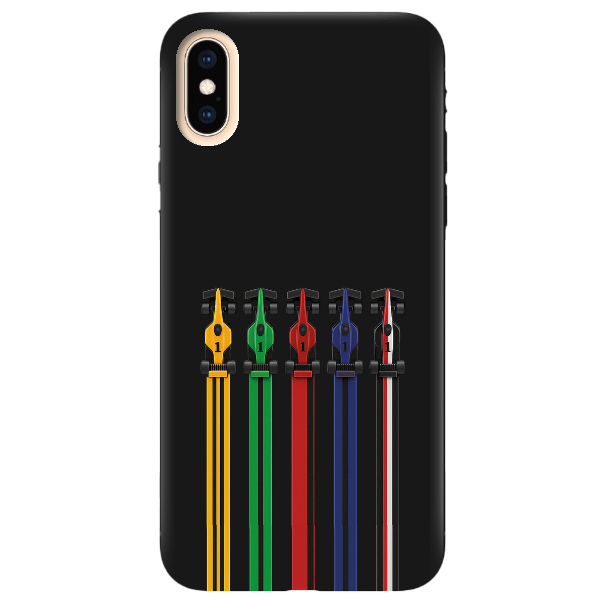 Чохол для Apple iPhone X чорний матовий soft touch Ревіння двигунів - фото 1 - Чохли для телефонів