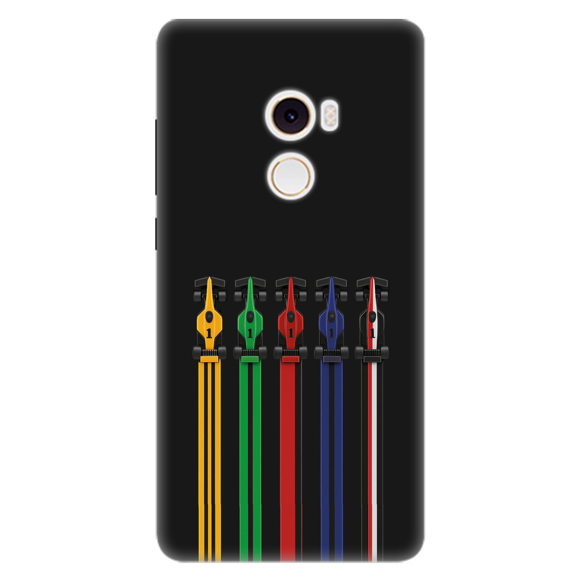 Чехол для Xiaomi Mi Mix 2 черный матовый soft touch Рев двигателей - фото 1 - Чехлы для телефонов