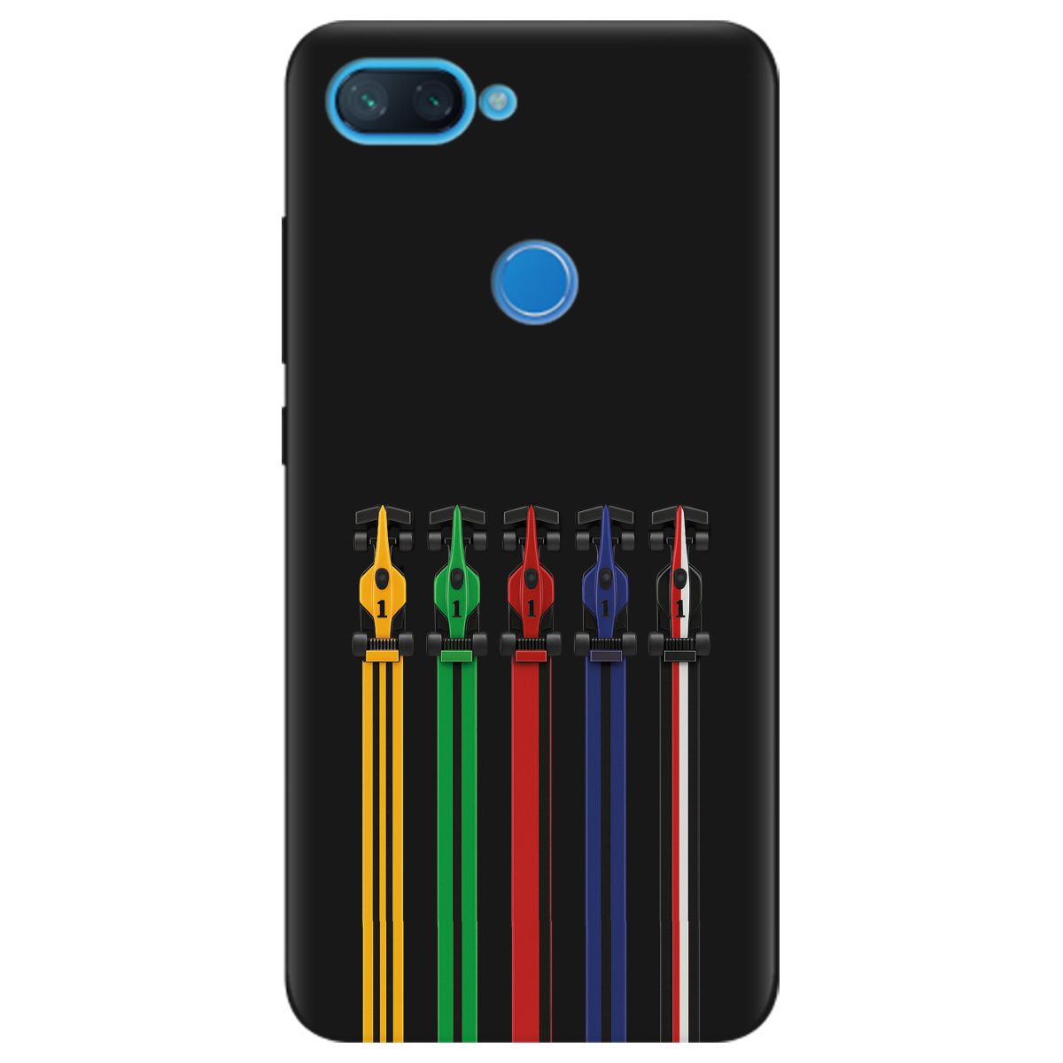 Чохол для Xiaomi Mi 8 Lite чорний матовий soft touch Ревіння двигунів - фото 1 - Чохли для телефонів