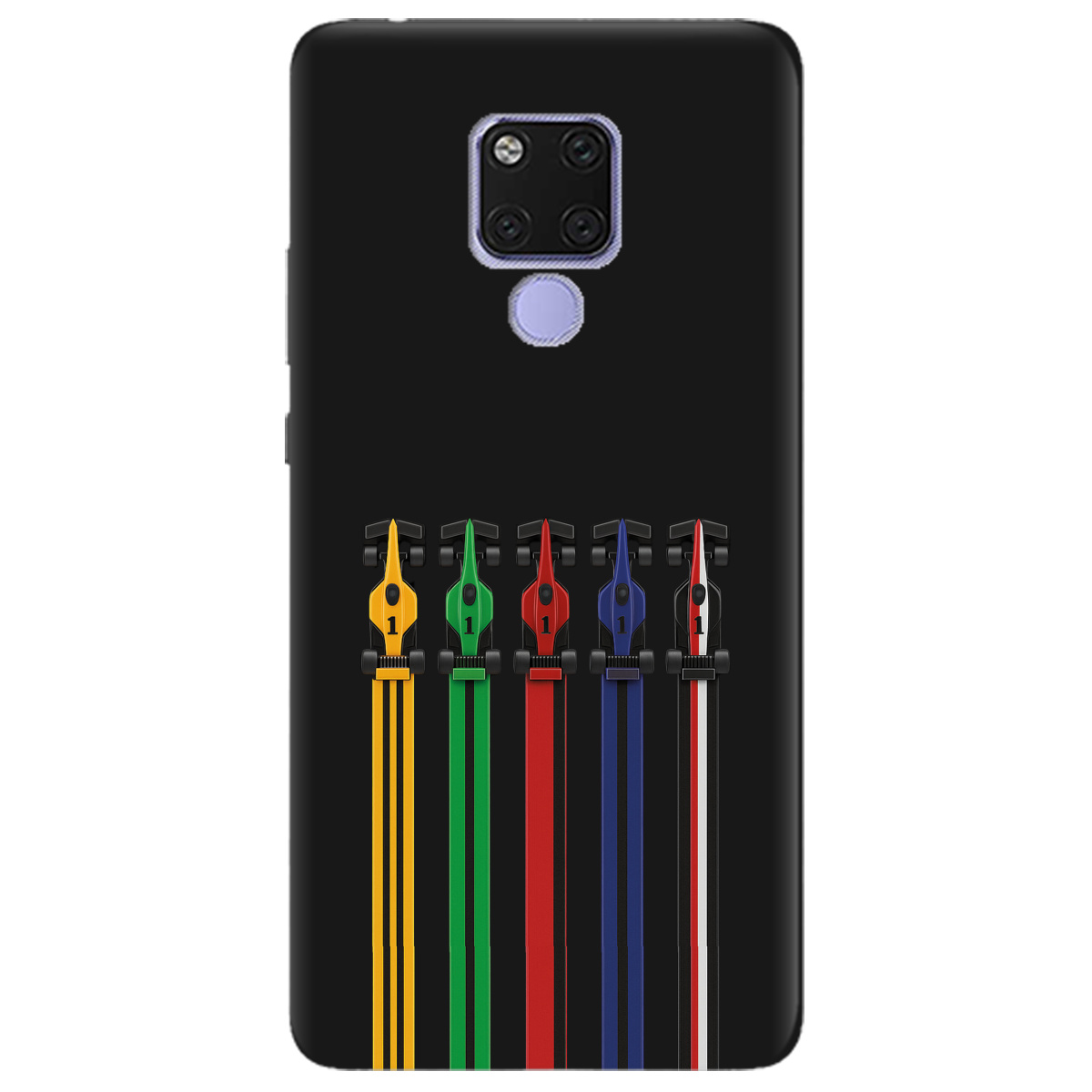 Чехол для Huawei Mate 20 черный матовый soft touch Рев двигателей - фото 1 - Чехлы для телефонов