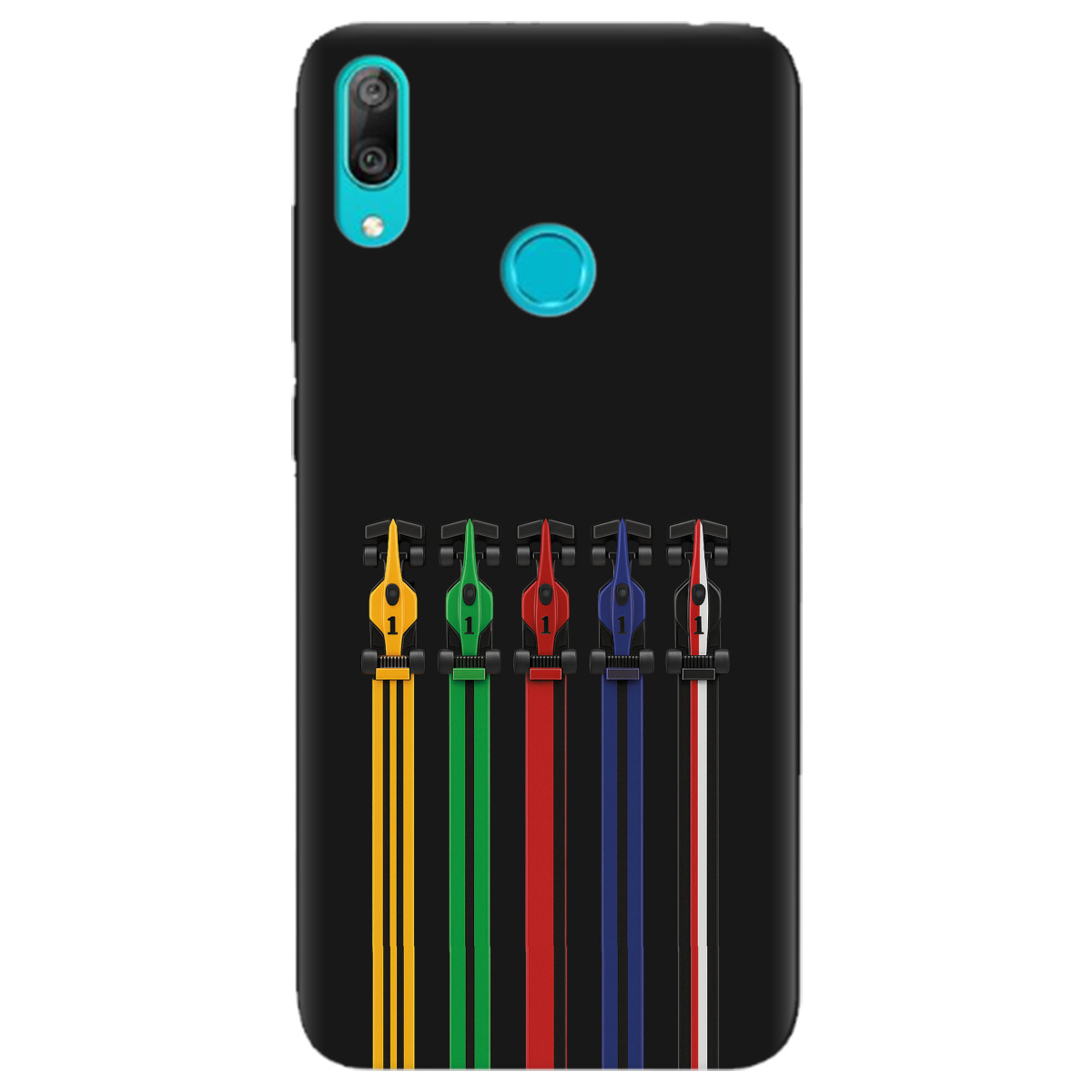 Чехол для Huawei Y7 2019 черный матовый soft touch Рев двигателей - фото 1 - Чехлы для телефонов