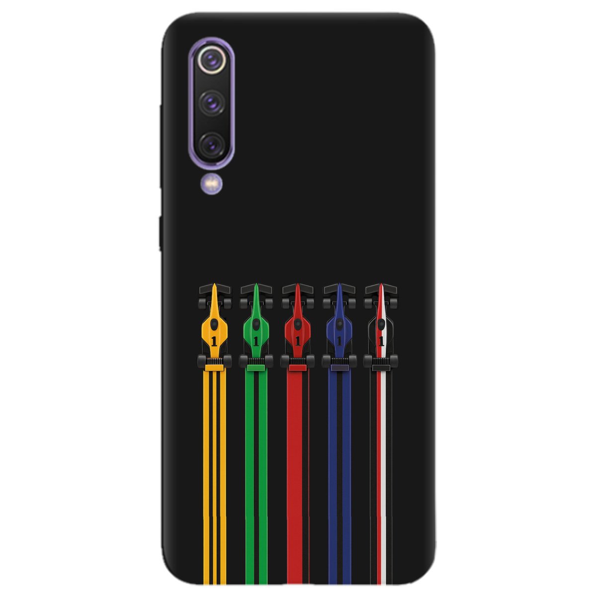 Чехол для Xiaomi Mi 9 SE черный матовый soft touch Рев двигателей - фото 1 - Чехлы для телефонов