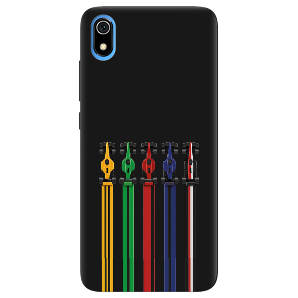 Чехол для Xiaomi Redmi 7A черный матовый soft touch Рев двигателей - фото 1 - Чехлы для телефонов