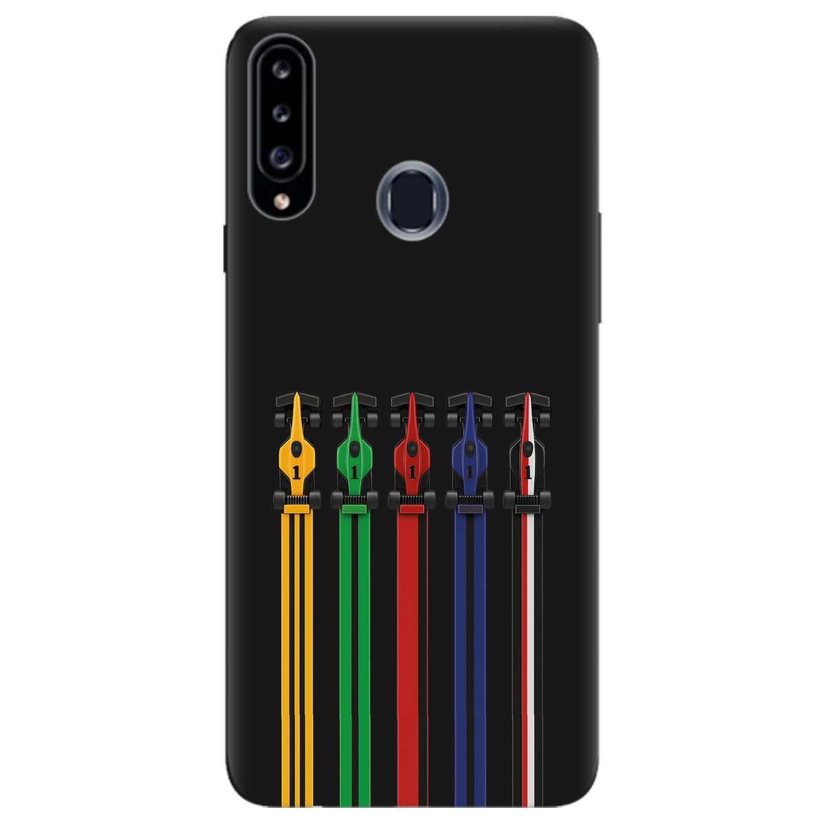 Чохол для Samsung Galaxy A20s чорний матовий soft touch Ревіння двигунів - фото 1 - Чохли для телефонів