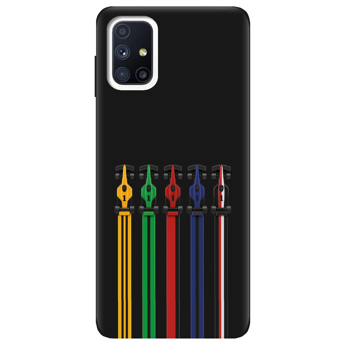 Чехол для Samsung Galaxy M51 черный матовый soft touch Рев двигателей - фото 1 - Чехлы для телефонов