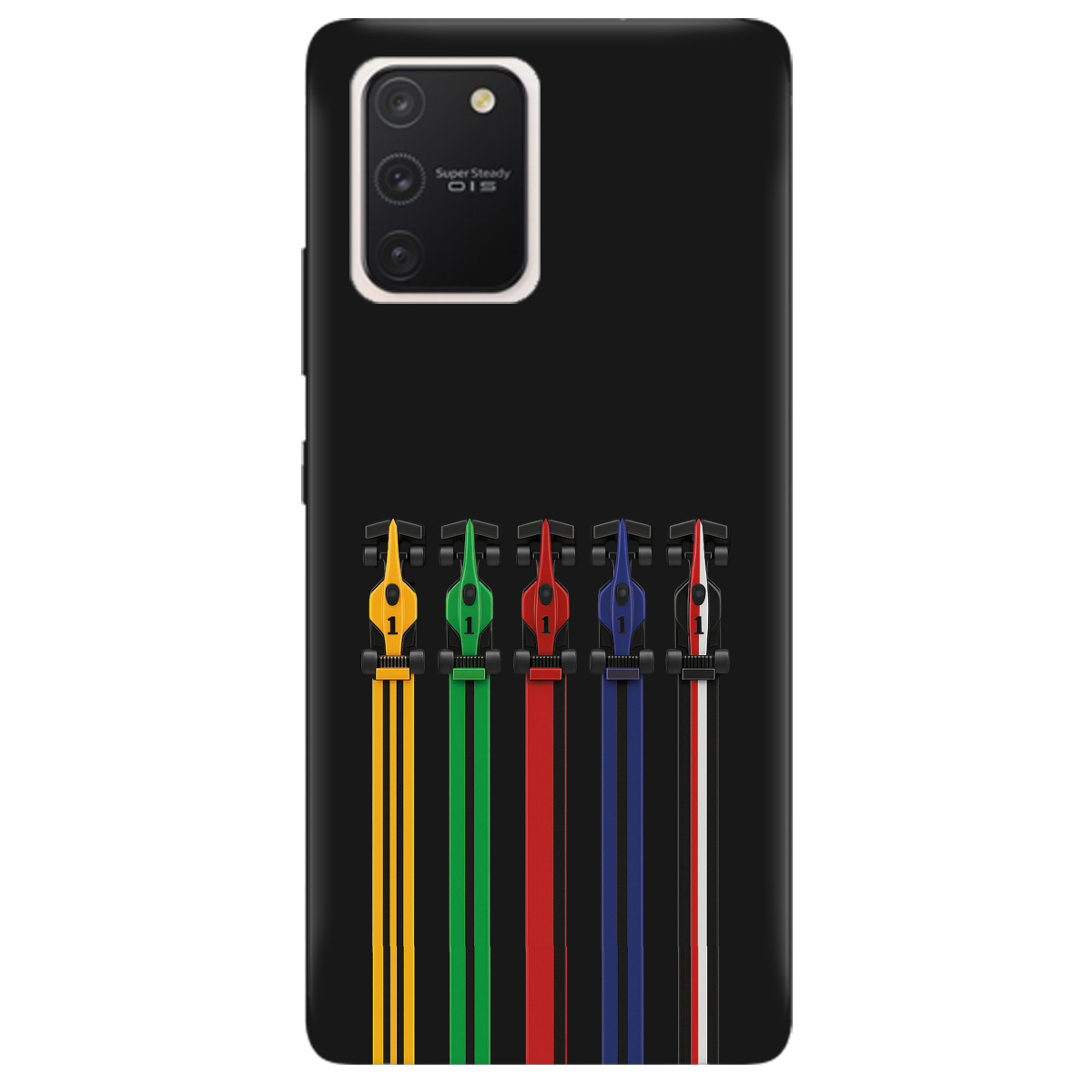 Чехол для Samsung Galaxy S10 Lite черный матовый soft touch Рев двигателей - фото 1 - Чехлы для телефонов