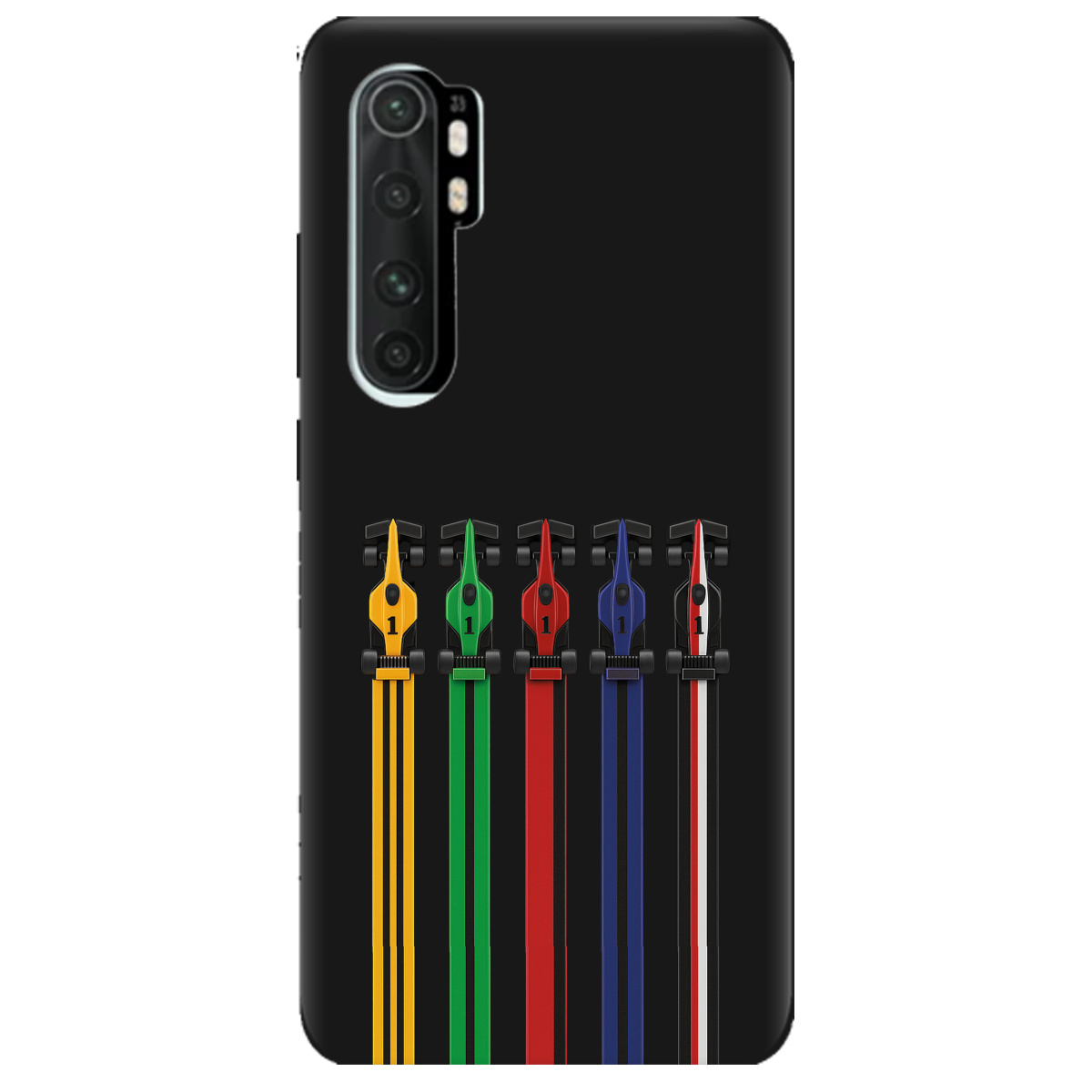 Чохол для Xiaomi Mi Note 10 Lite чорний матовий soft touch Ревіння двигунів - фото 1 - Чохли для телефонів