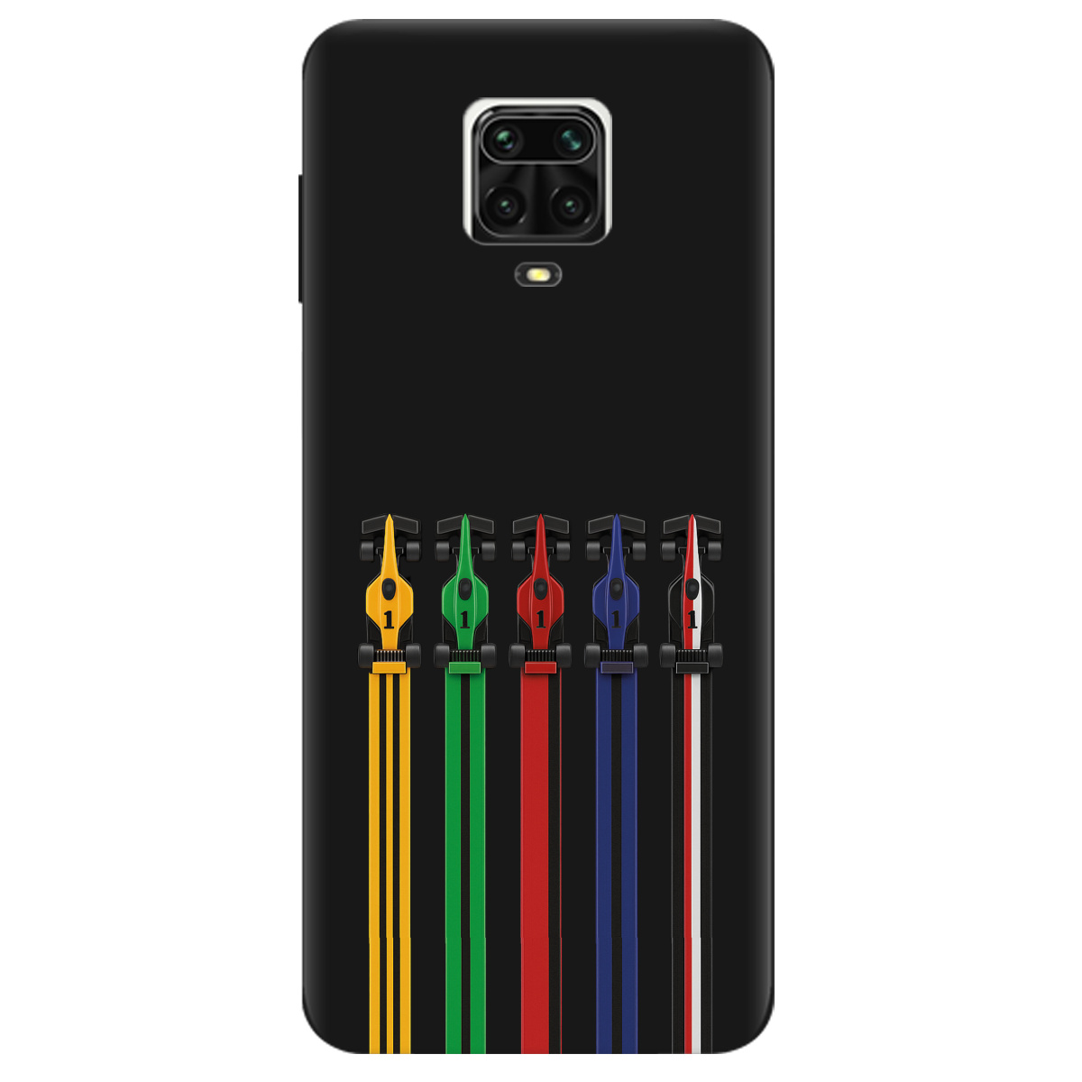 Чохол для Xiaomi Redmi Note 9s чорний матовий soft touch Ревіння двигунів - фото 1 - Чохли для телефонів