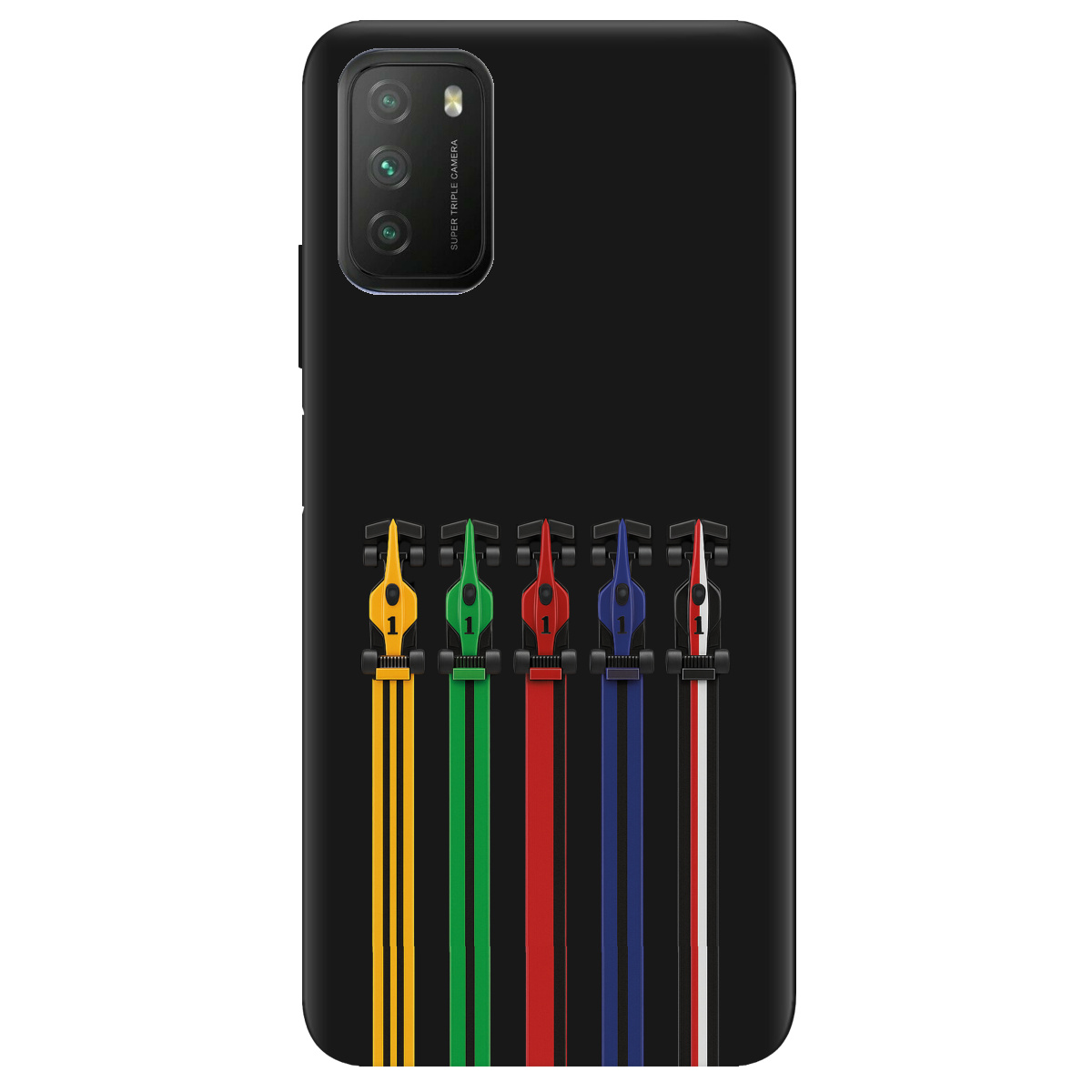 Чохол для Xiaomi Poco M3 чорний матовий soft touch Ревіння двигунів - фото 1 - Чохли для телефонів