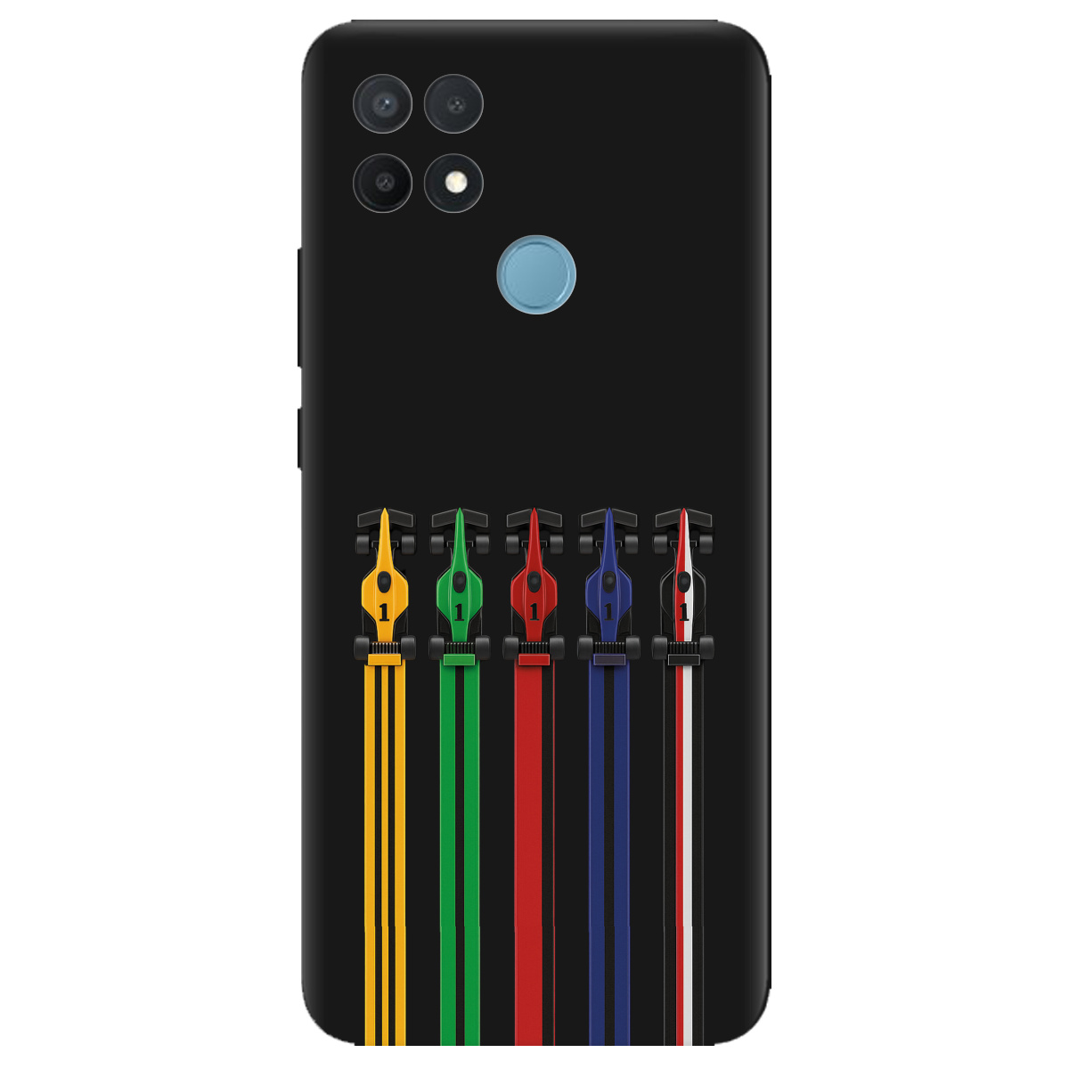 Чехол для Oppo A15s/ A15 черный матовый soft touch Рев двигателей - фото 1 - Чехлы для телефонов