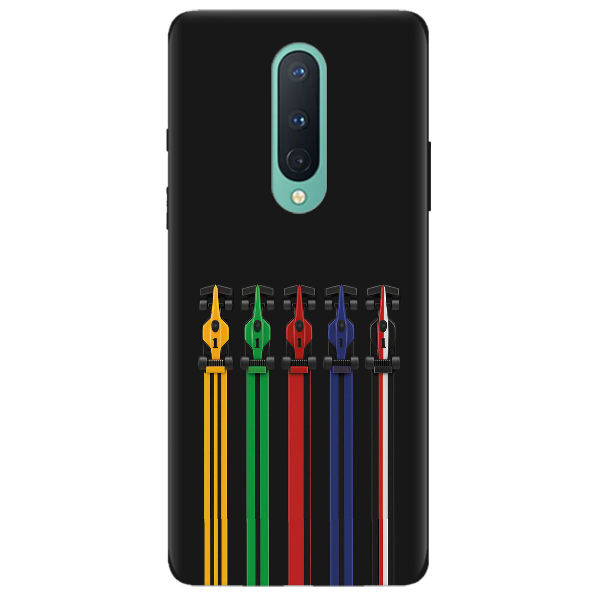 Чохол для OnePlus 8 чорний матовий soft touch Ревіння двигунів - фото 1 - Чохли для телефонів