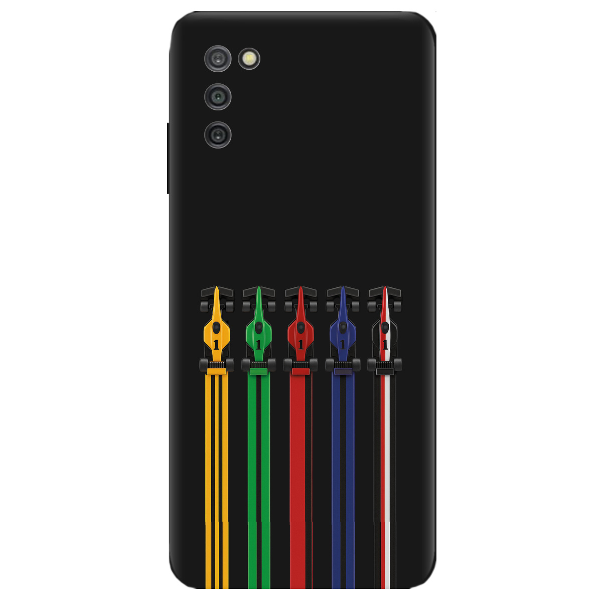 Чохол для Samsung Galaxy A03s чорний матовий soft touch Ревіння двигунів - фото 1 - Чохли для телефонів