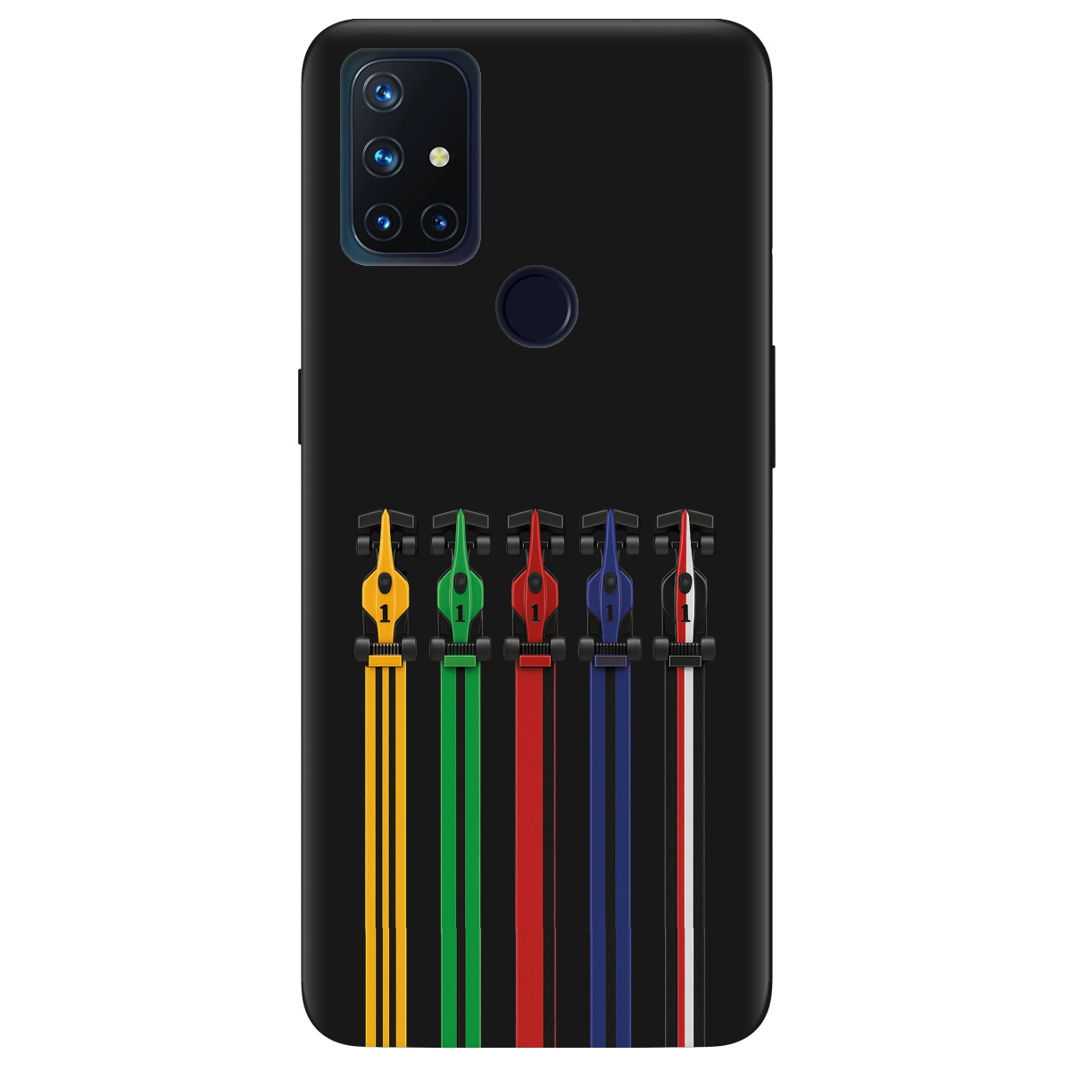 Чехол для OnePlus Nord N10 5G черный матовый soft touch Рев двигателей - фото 1 - Чехлы для телефонов