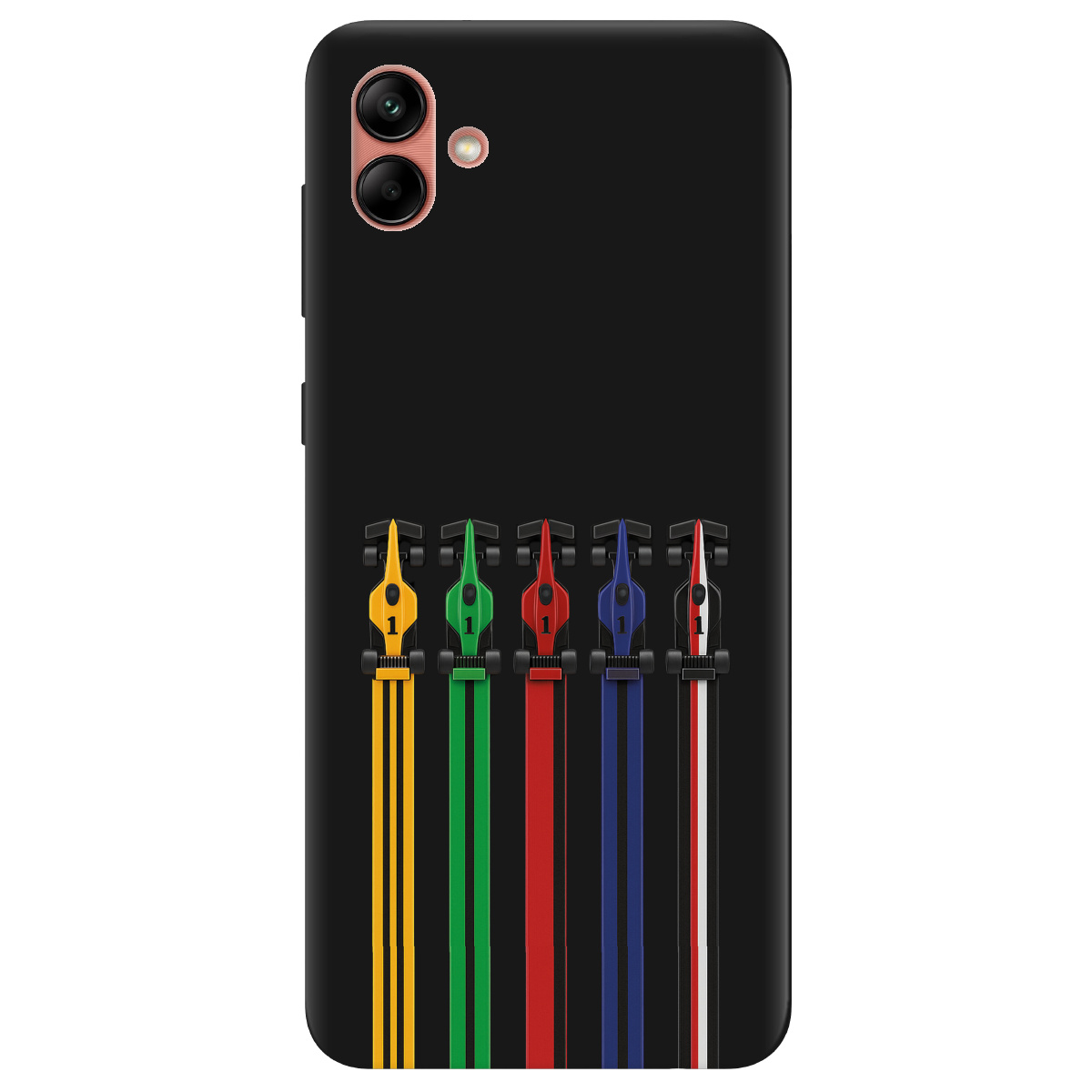 Чохол для Samsung Galaxy A04 чорний матовий soft touch Ревіння двигунів - фото 1 - Чохли для телефонів